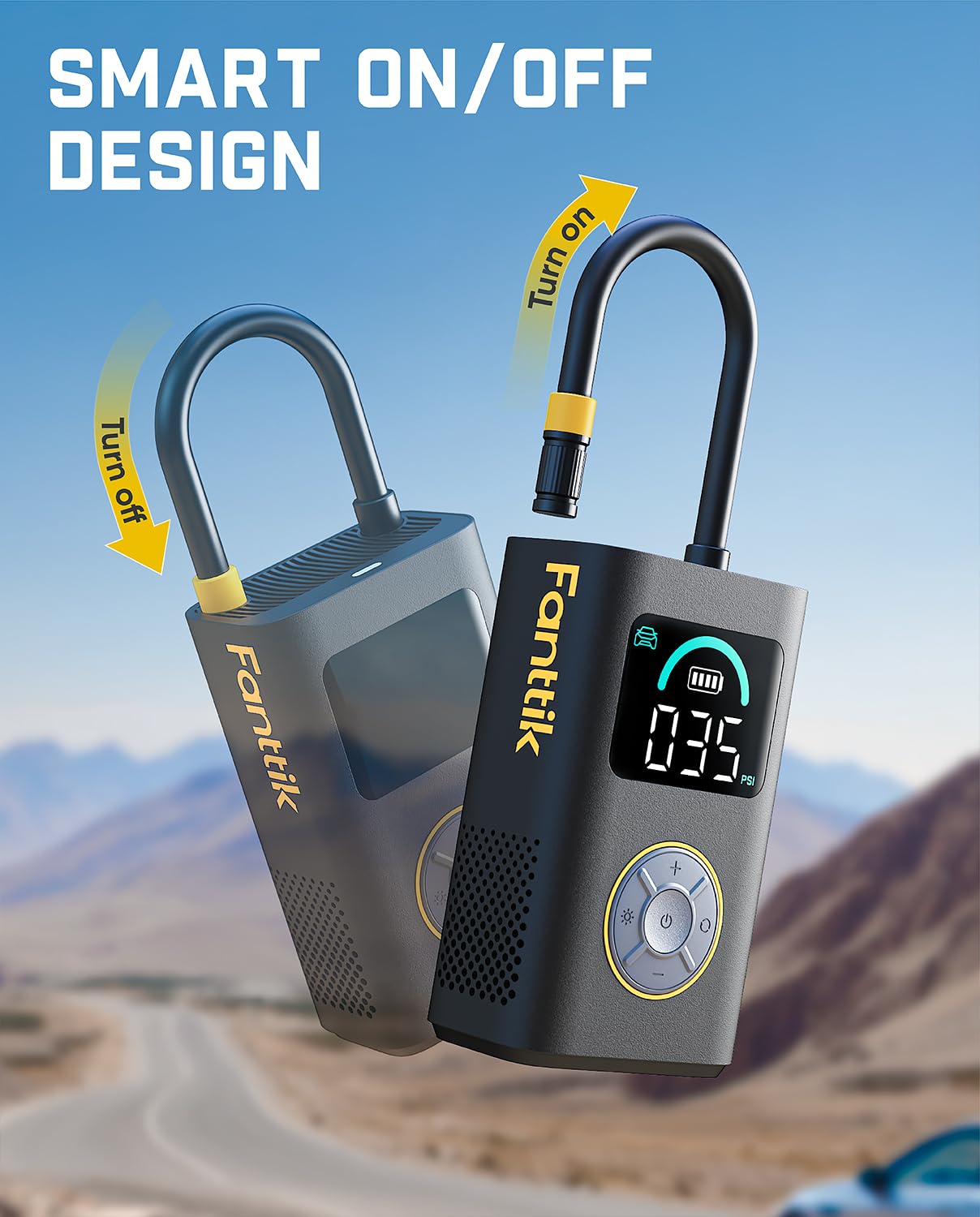 fanttik-x10-pro-portable-tire-inflator-150psi-35s-fast-inflation-led-display-usb image 3