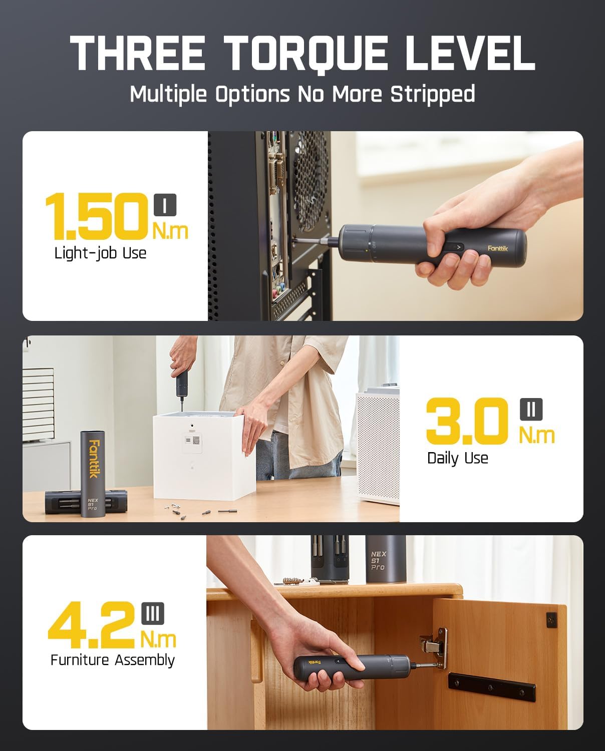 fanttik-s1-pro-electric-screwdriver-16-in-1-s2-steel-bits-3-torque-settings-6-n- image 3