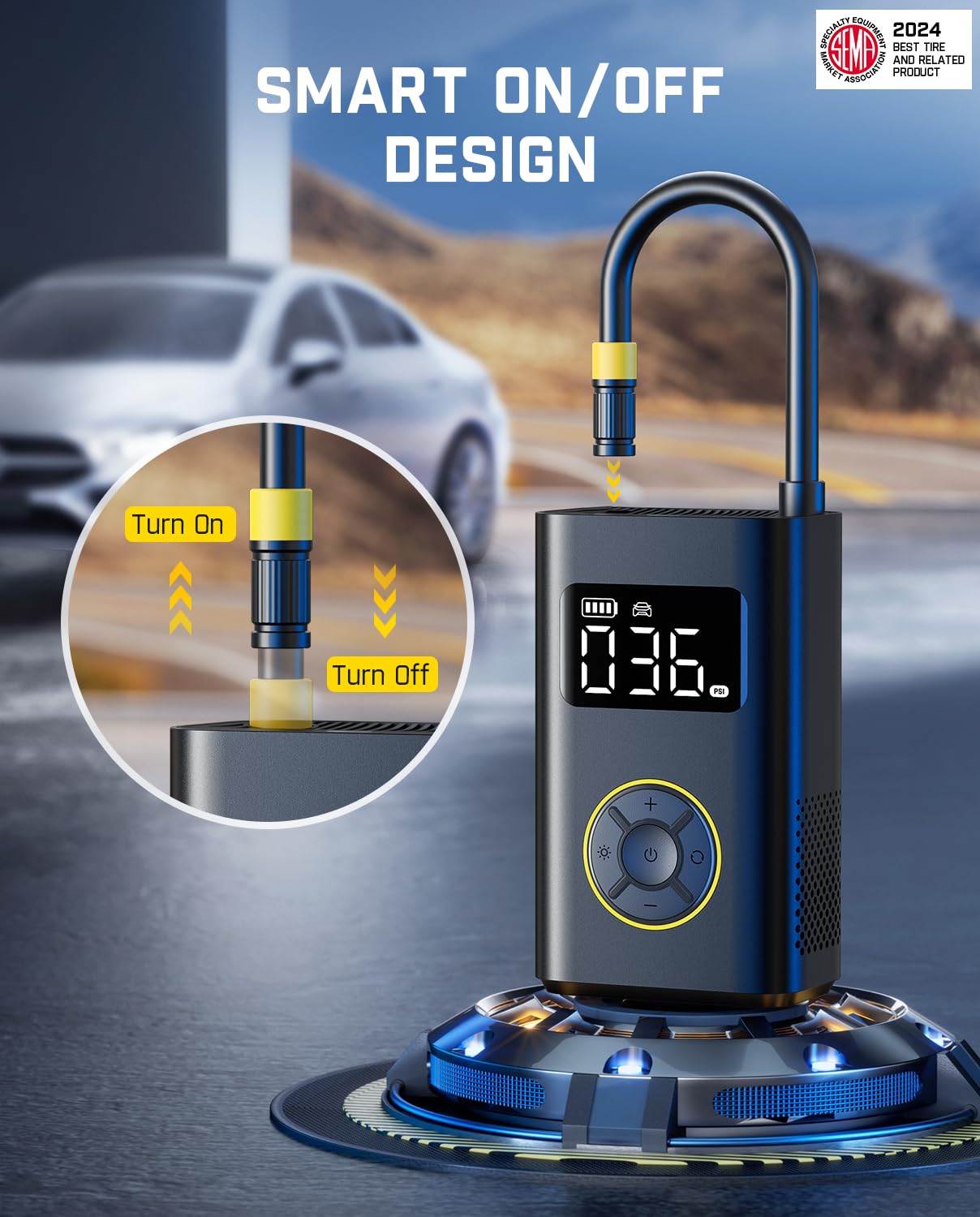 fanttik-x9-pro-portable-tire-inflator-150psi-cordless-air-compressor-with-digita image 6