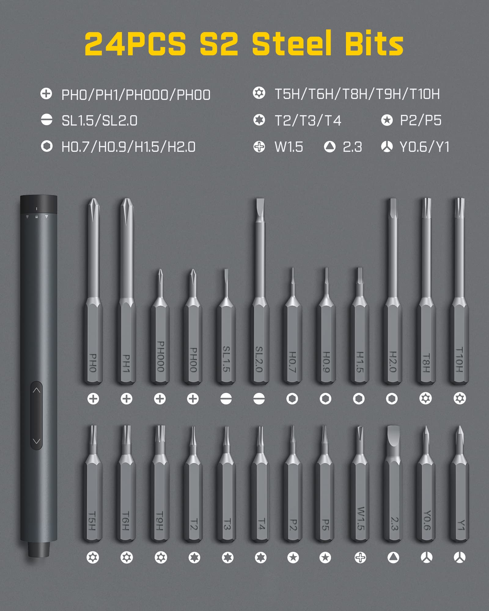 fanttik-e1-pro-mini-electric-screwdriver-precision-set-with-24-magnetic-bits-led image 3