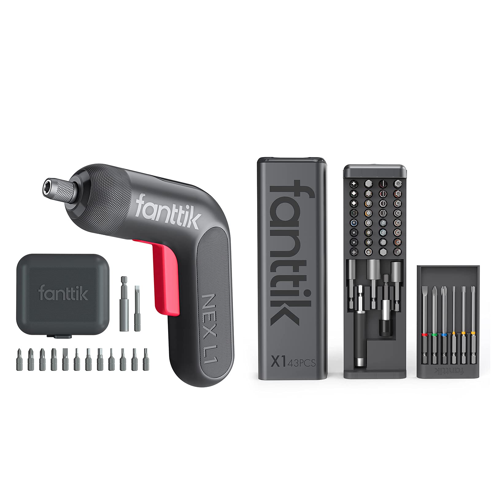 fanttik-cordless-screwdriver-kit-nex-l1-pro-grey-14pcs-digital-screen-6-torque-g image 1