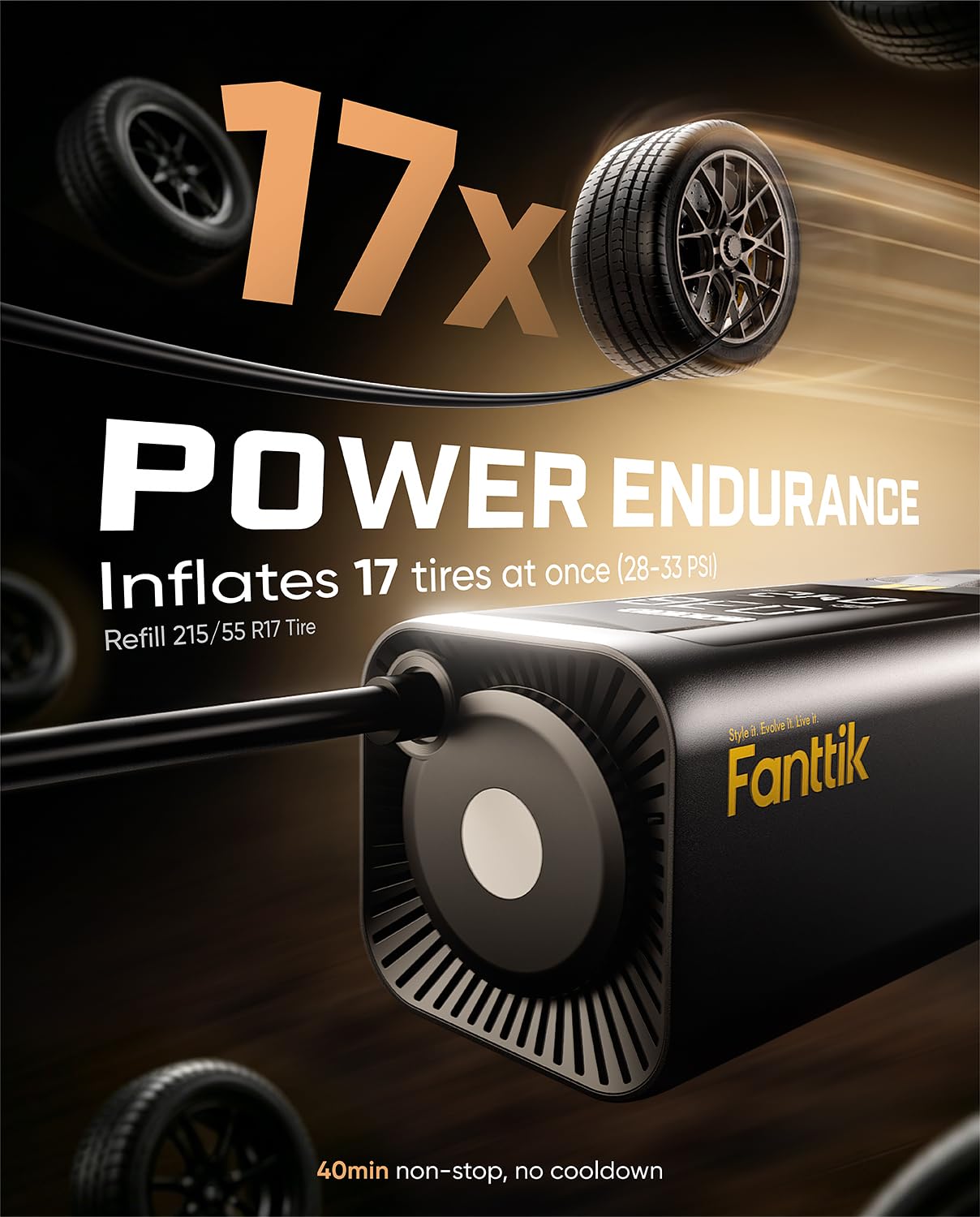 fanttik-x8-apex-tire-inflator-portable-air-compressor-150psi-cordless-1-min-fast image 4