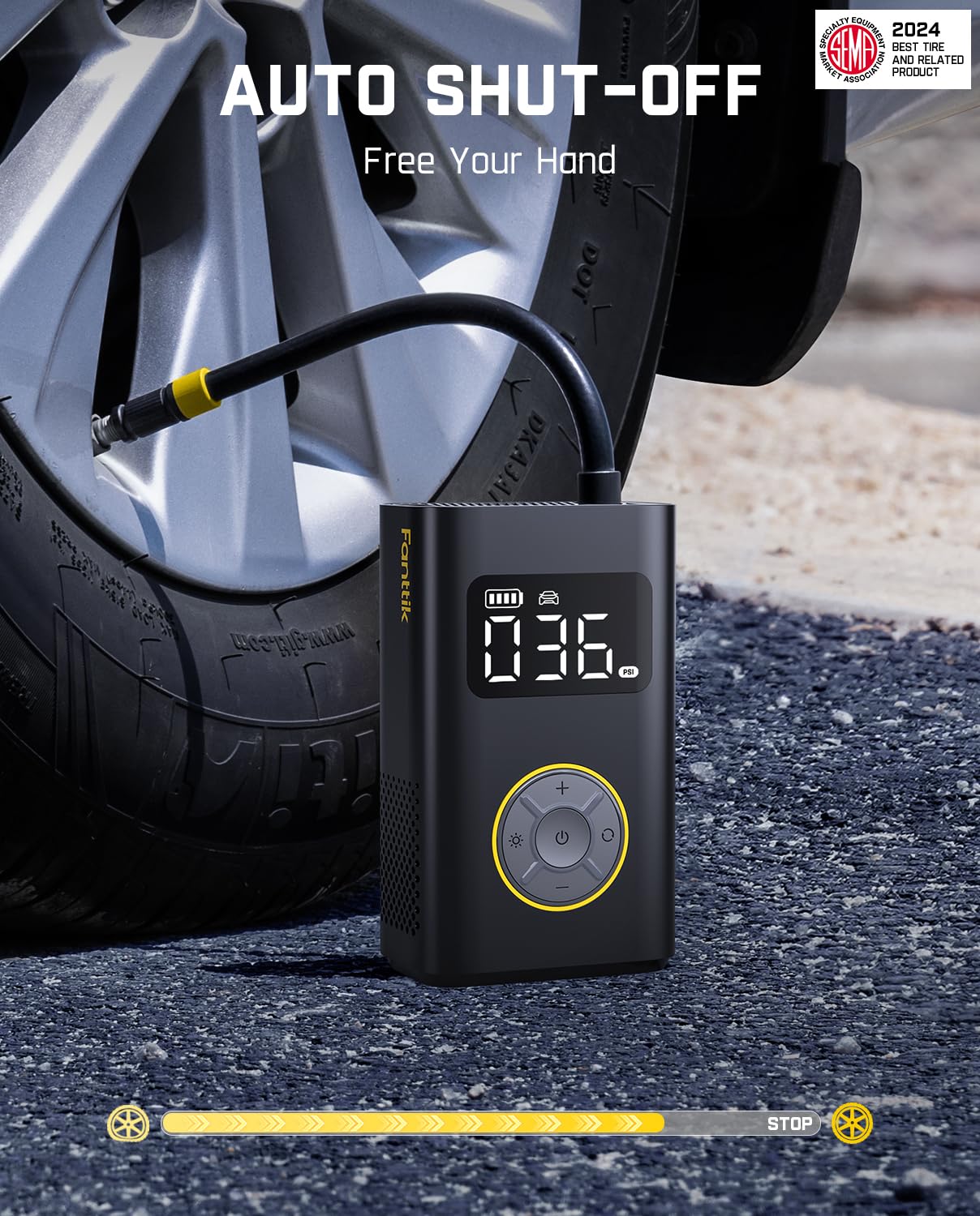 fanttik-x9-pro-portable-tire-inflator-150psi-cordless-air-compressor-with-digita image 5