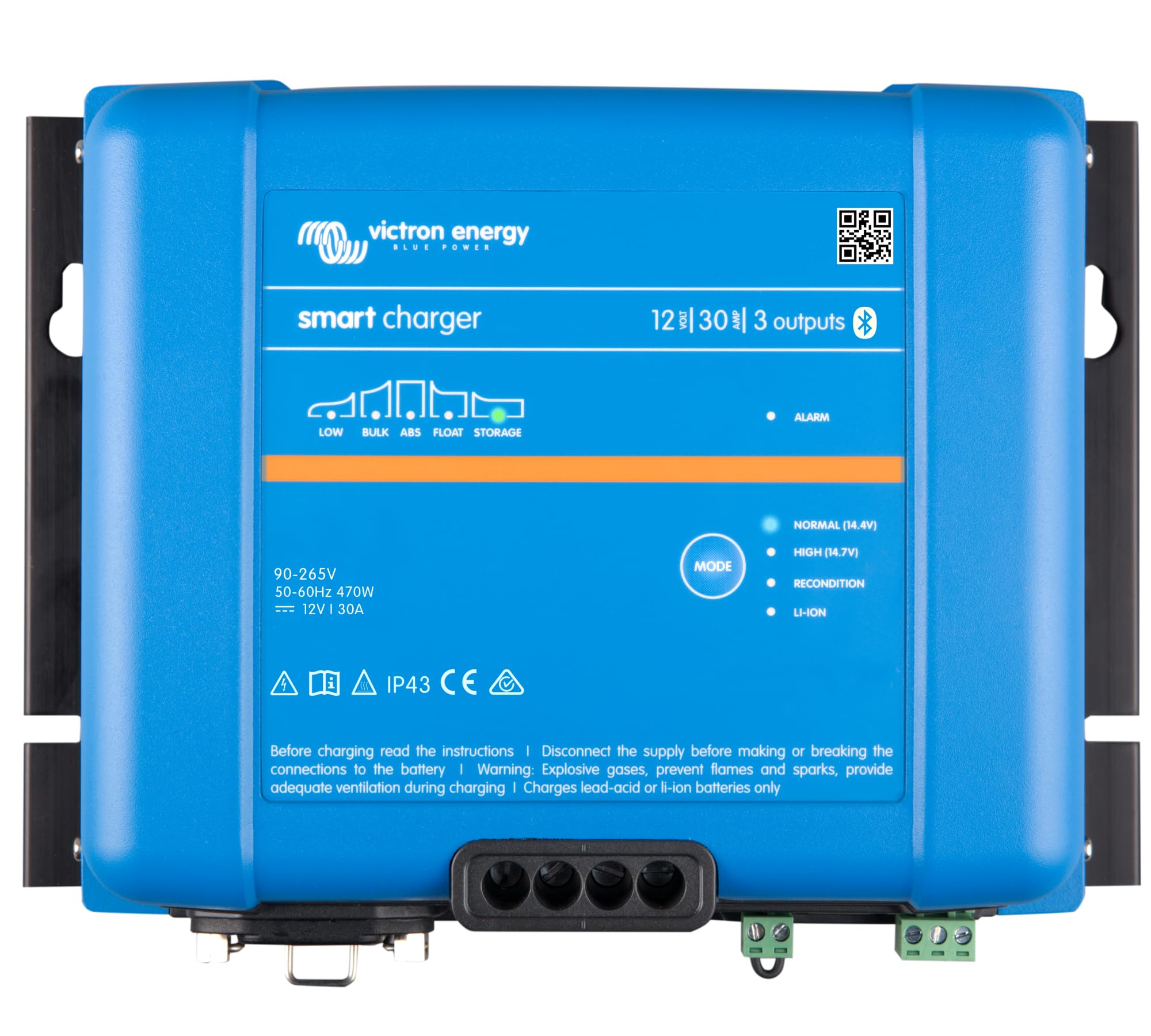 victron-energy-smart-ip43-charger-12v-30a-120-240vac-with-bluetooth-3-output-bat image 1