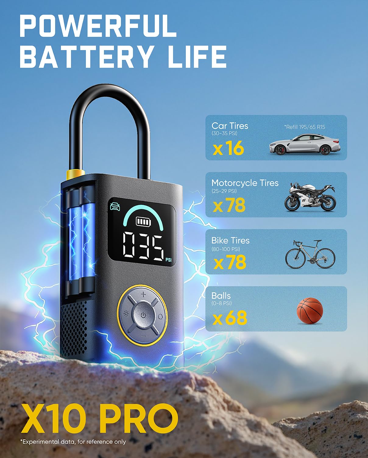 fanttik-x10-pro-portable-tire-inflator-150psi-35s-fast-inflation-led-display-usb image 4