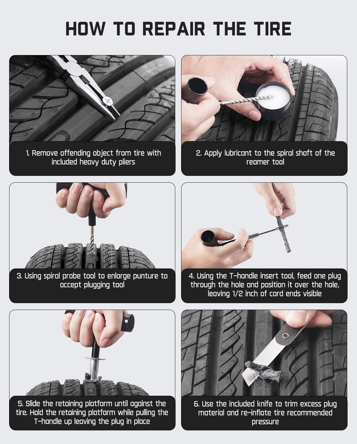 fanttik-tire-repair-kit-24pcs-heavy-duty-plug-kit-for-cars-trucks-atvs image 8