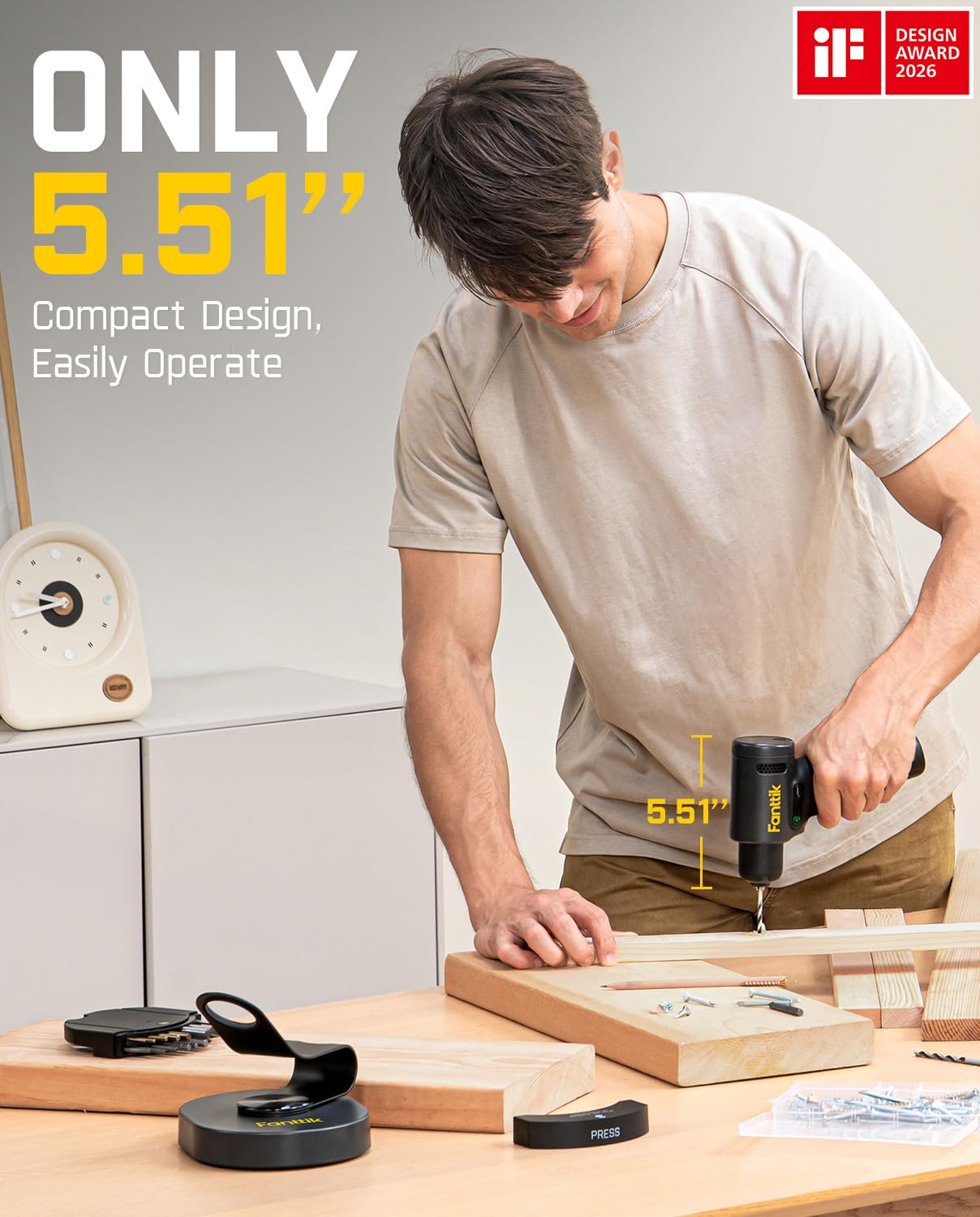 fanttik-k2-ultra-cordless-drill-driver-30-n-m-1250-rpm-tapswitch-2-5ah-battery-t image 7