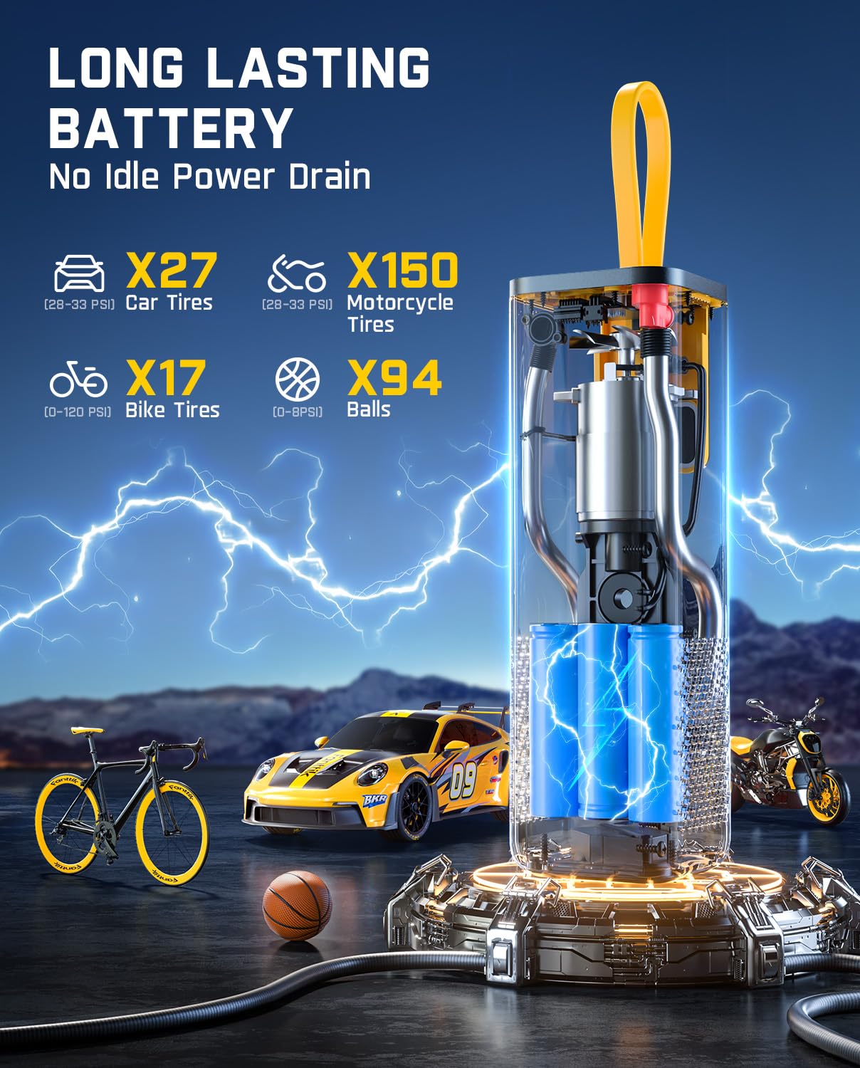 fanttik-x9-apex-portable-air-compressor-35s-fast-inflation-150psi-cordless-tire- image 4