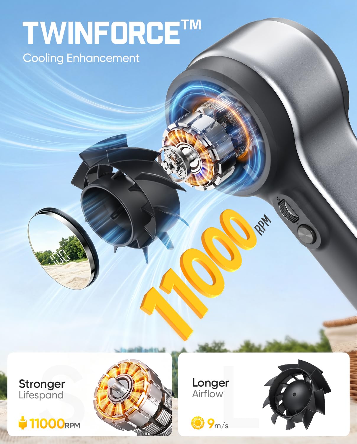 fanttik-goflow11-apex-portable-handheld-fan-2x2600mah-100-speed-led-display-flas image 5