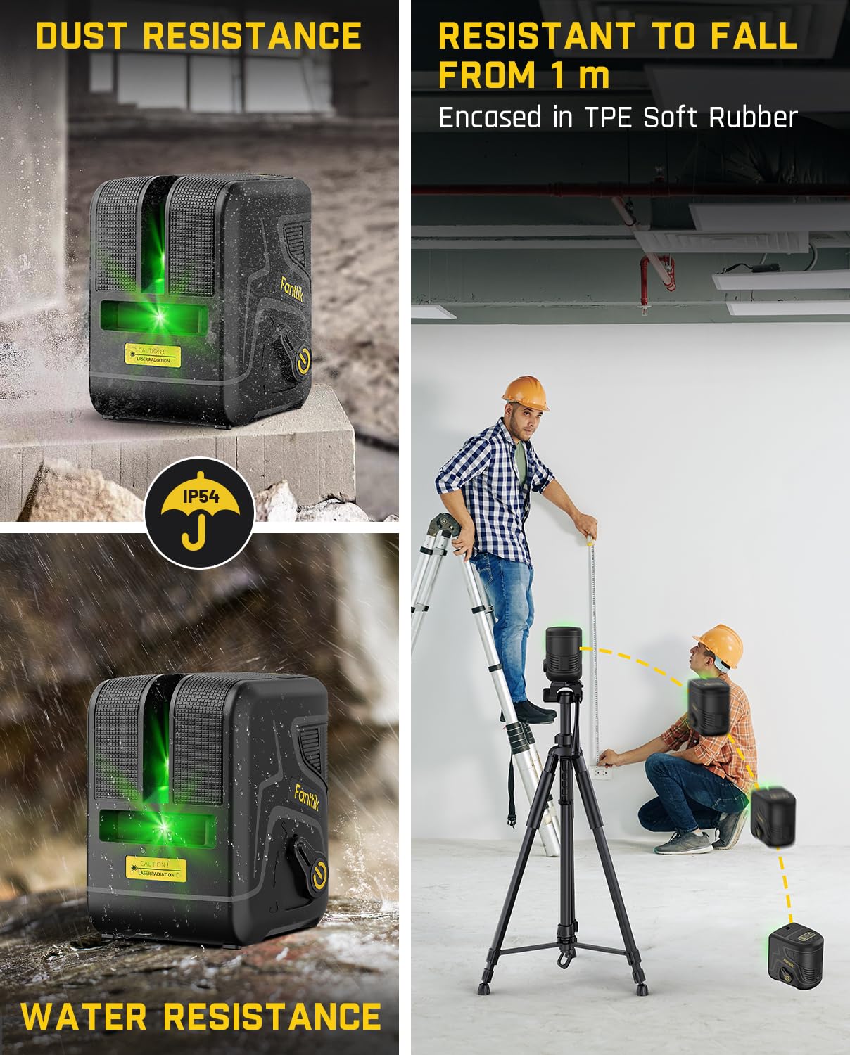 fanttik-d2-plus-laser-level-100-ft-green-cross-line-130-vertical-beam-usb-c image 8