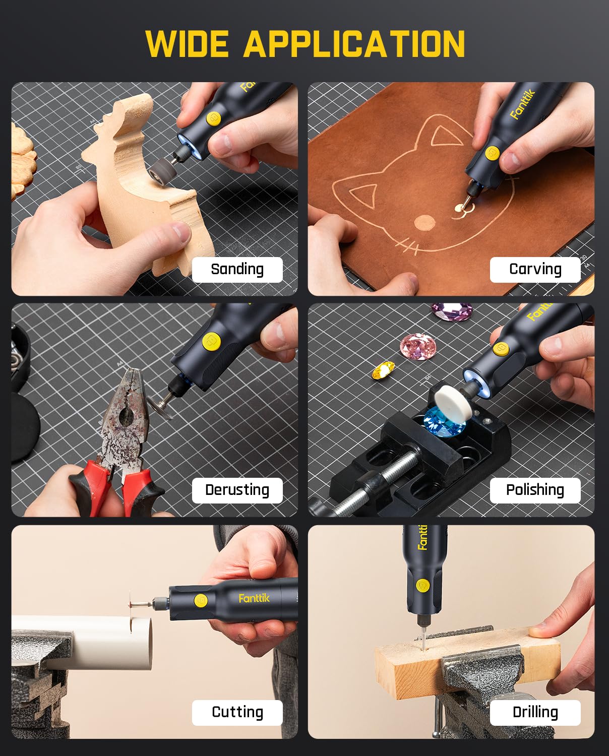 fanttik-f2-pro-cordless-rotary-tool-kit-5-variable-speeds-up-to-25000-rpm-55-acc image 7