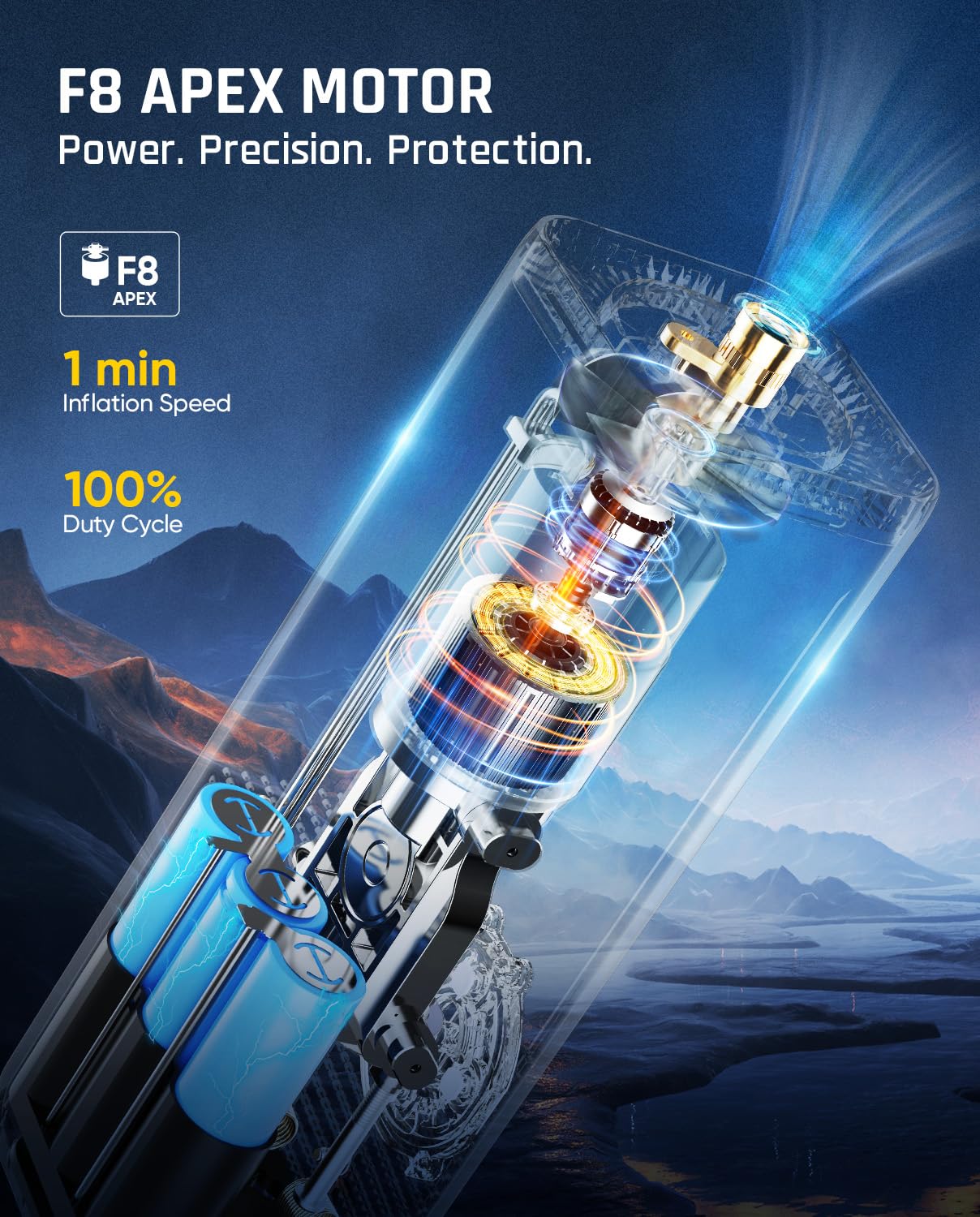 fanttik-x8-apex-tire-inflator-portable-air-compressor-150psi-1-min-fast-inflatio image 4