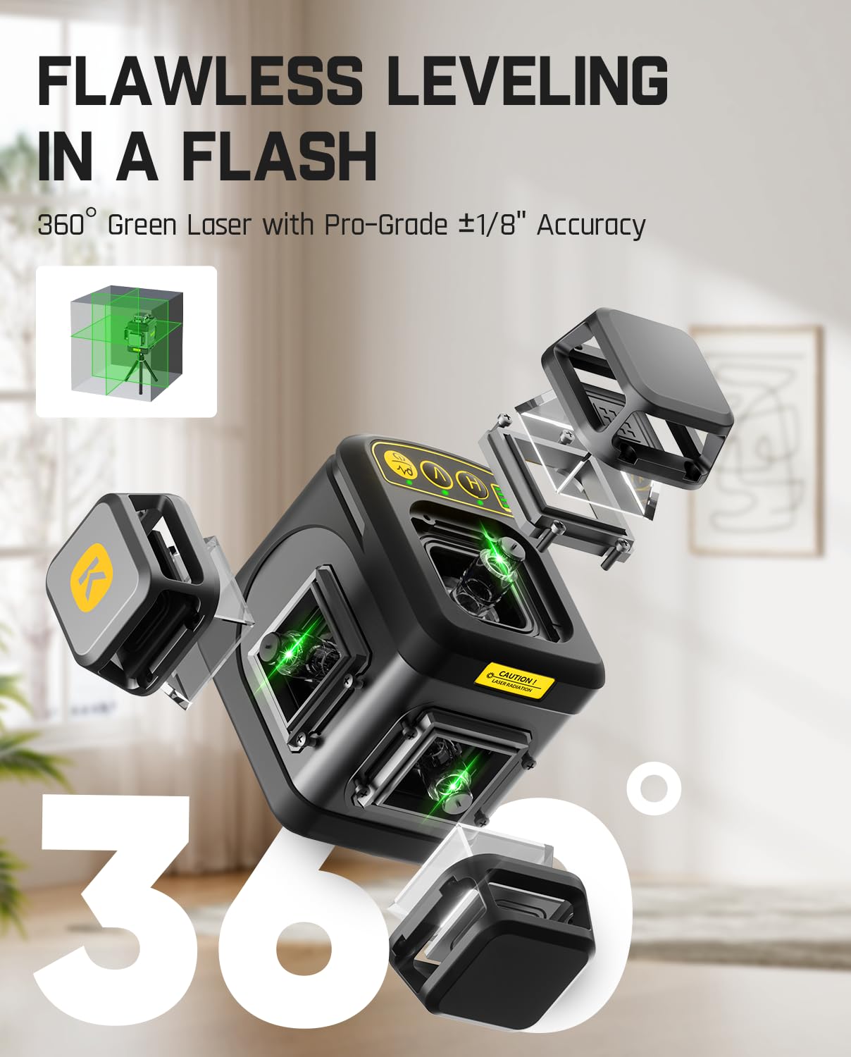 fanttik-d12-ace-laser-level-360-self-leveling-3x360-rechargeable-3d-green-cross- image 3