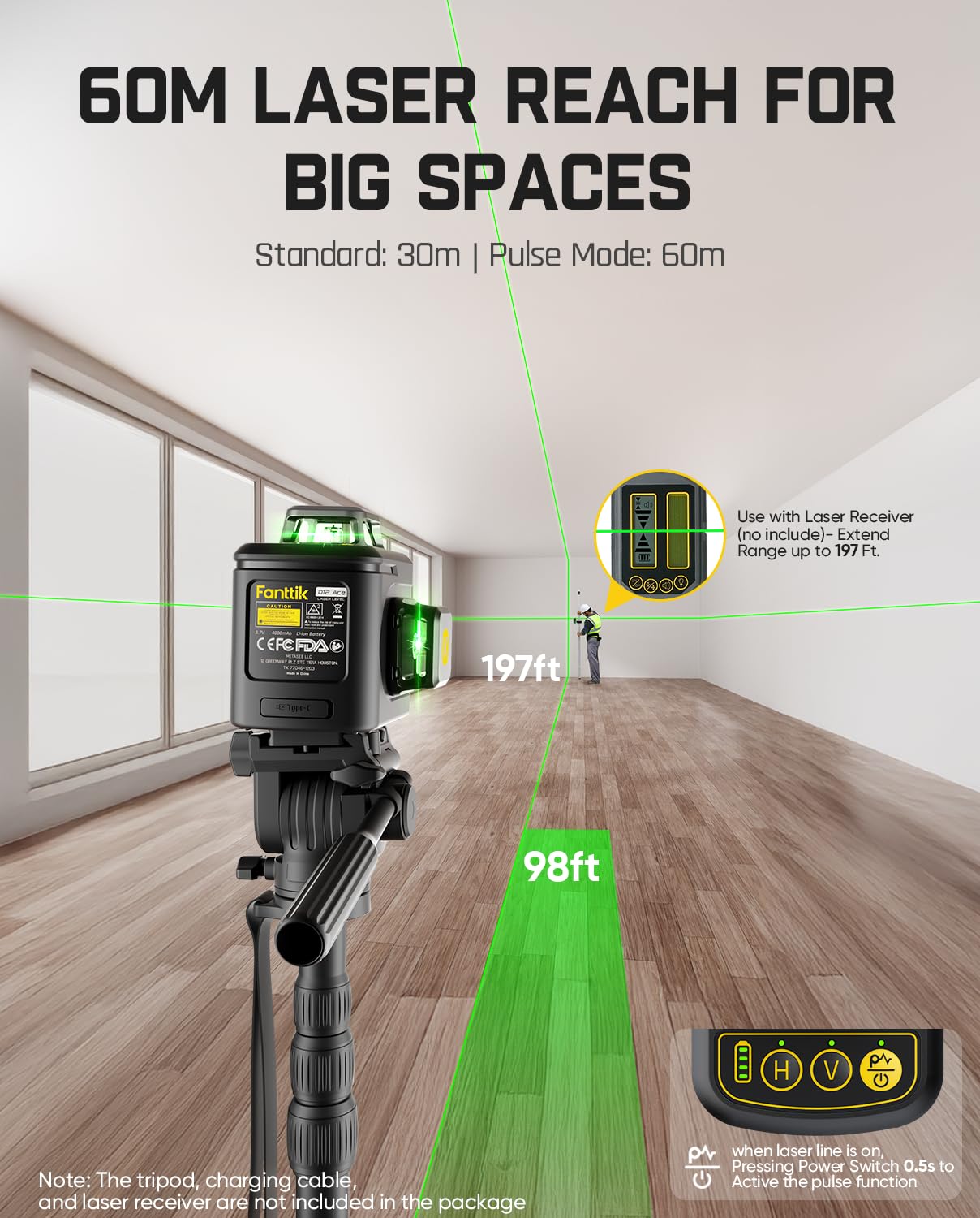 fanttik-d12-ace-laser-level-360-self-leveling-3x360-rechargeable-3d-green-cross- image 7