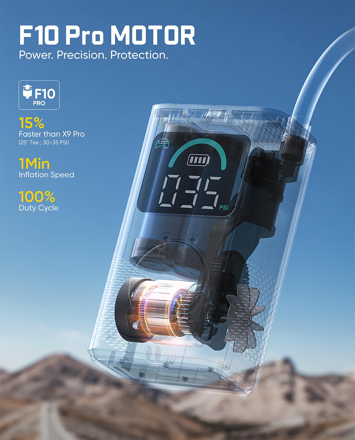 fanttik-x10-pro-portable-tire-inflator-150psi-35s-fast-inflation-led-display-usb image 5