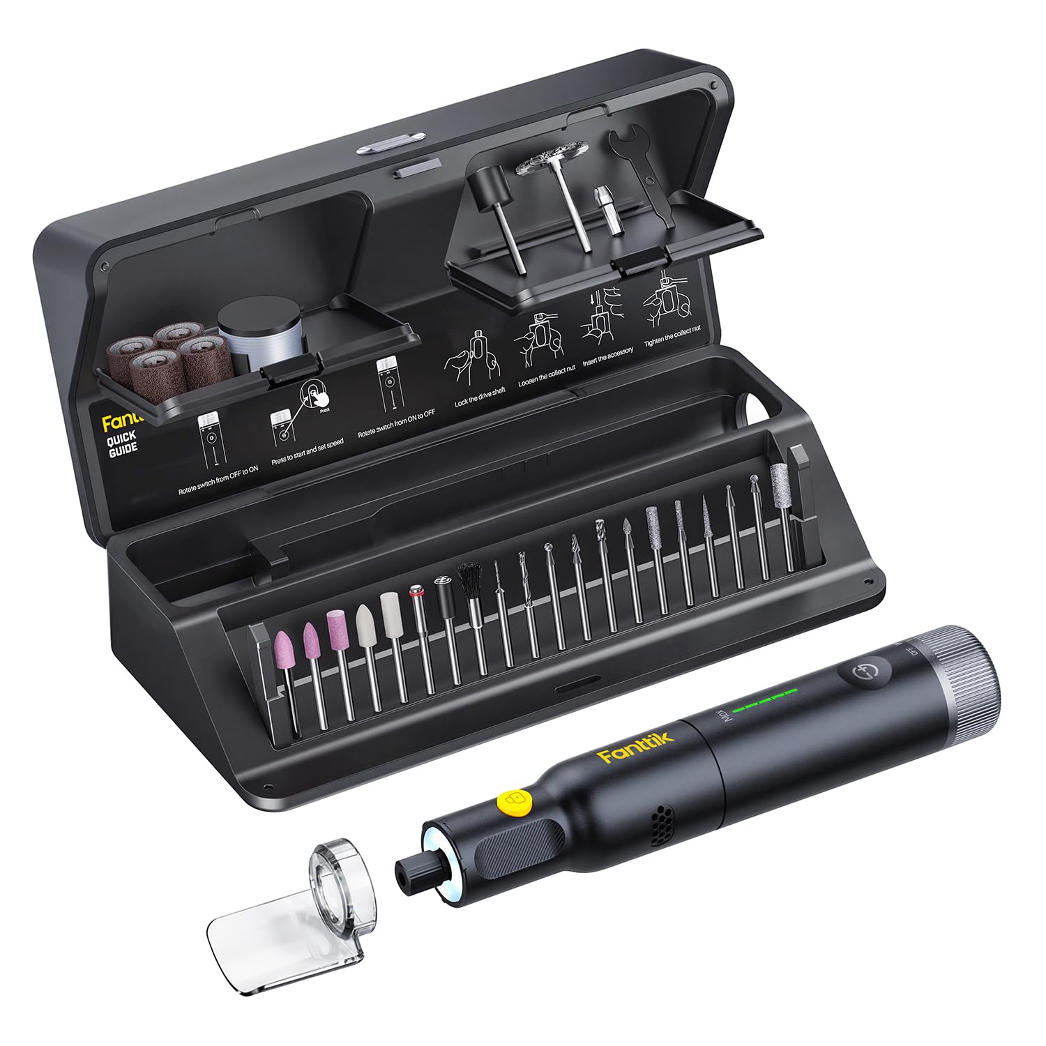 fanttik-f2-pro-kit-rotary-tool-25000-rpm-cordless-with-44-accessories-5-speeds-3 image 1