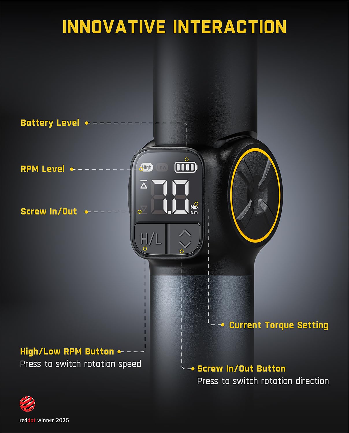 fannttik-s1-apex-electric-screwdriver-pivot-handle-7n-m-torque-2-speed-1-4-hex-s image 2
