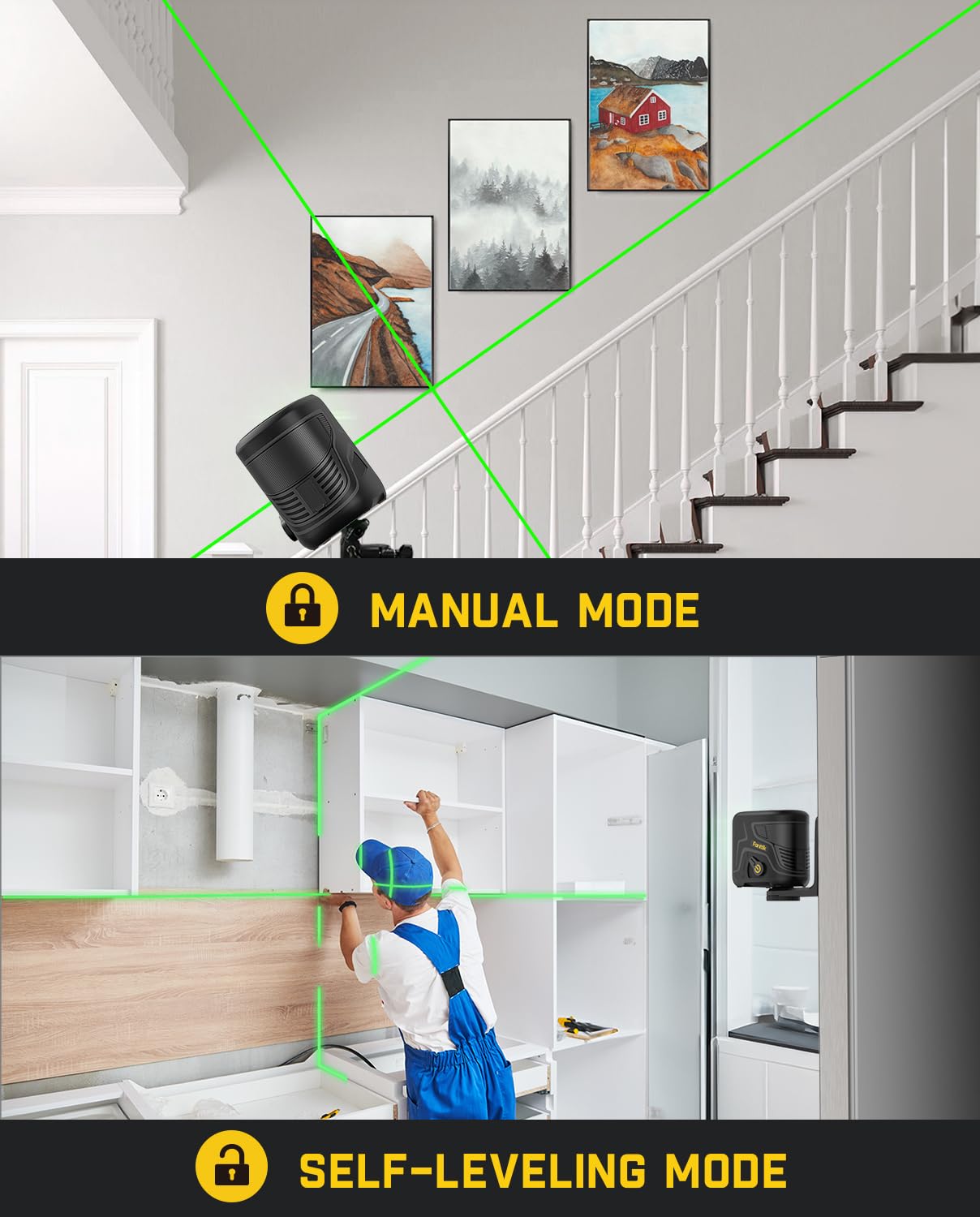 fanttik-d2-plus-laser-level-100-ft-green-cross-line-130-vertical-beam-usb-c image 7