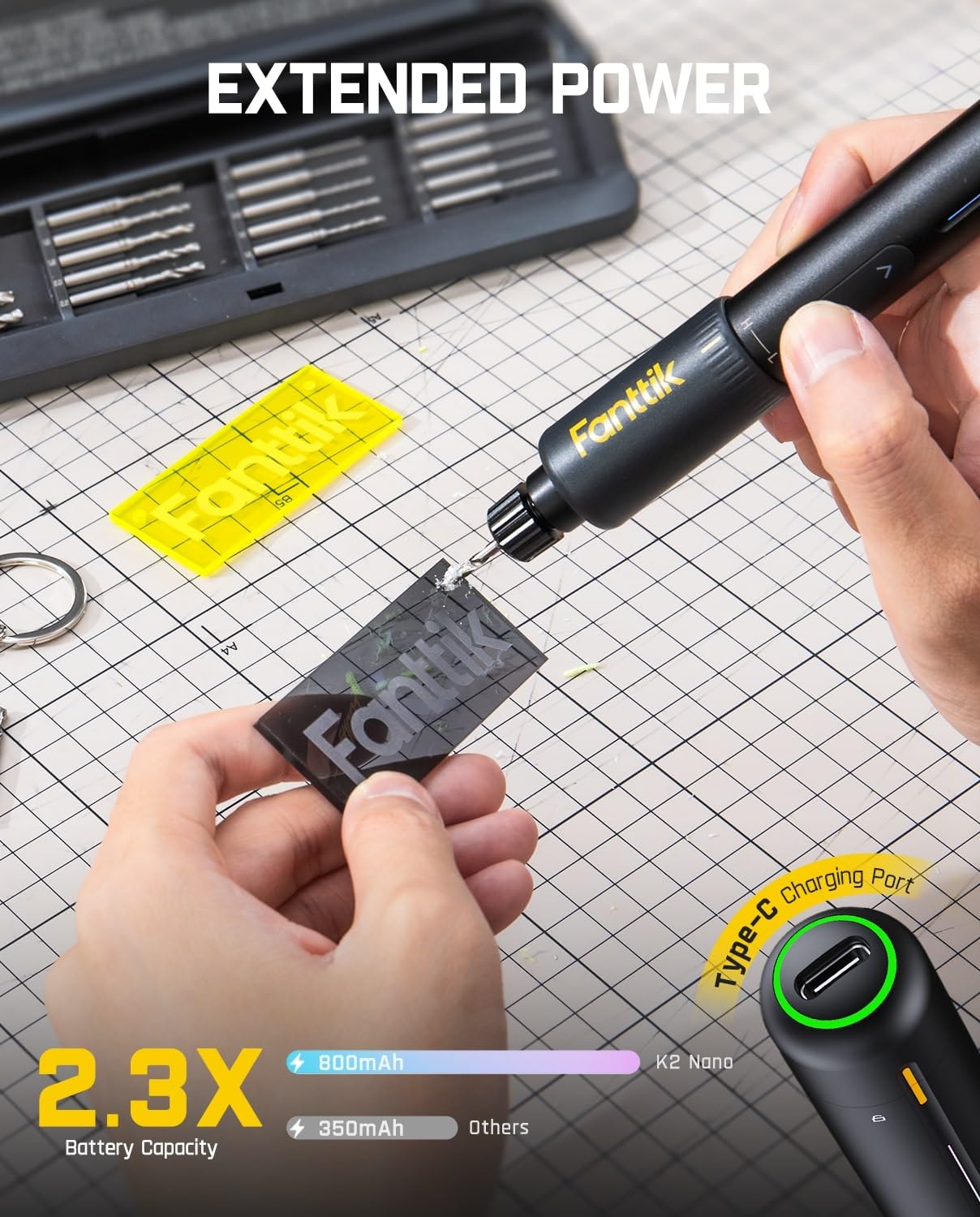 fanttik-k2-nano-power-drill-rechargeable-mini-hand-drill-kit-with-20-bits image 7