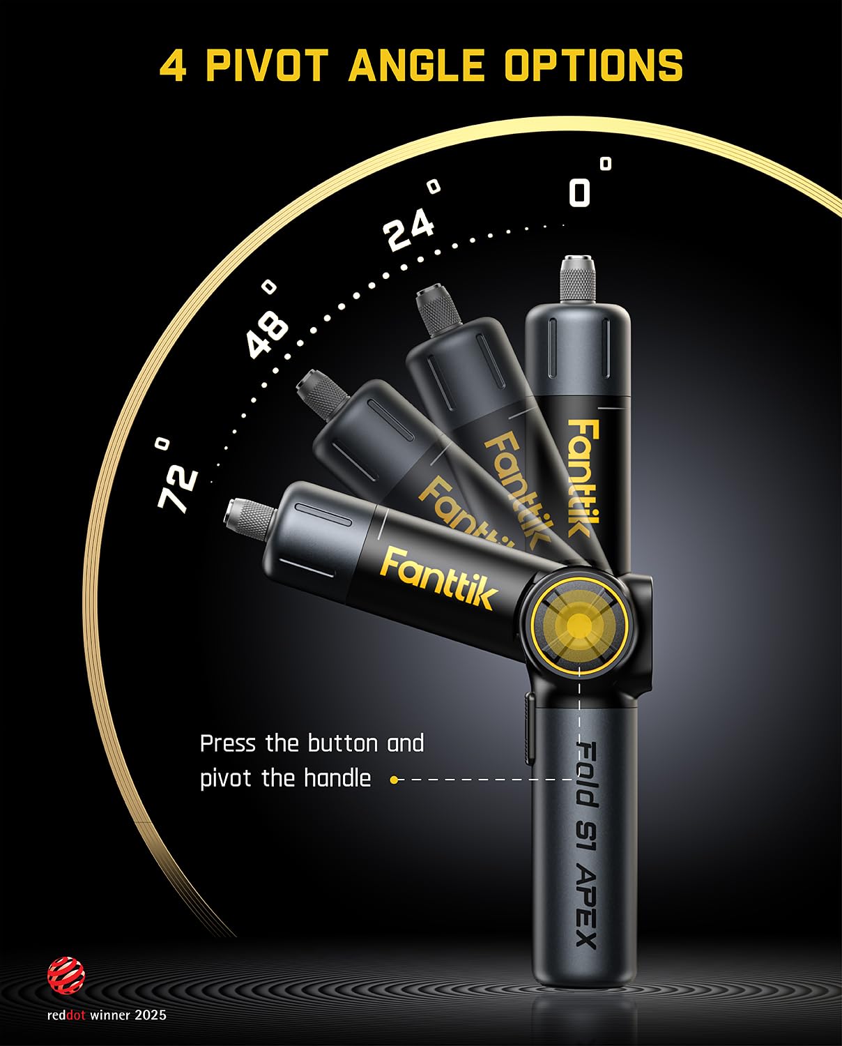 fannttik-s1-apex-electric-screwdriver-pivot-handle-7n-m-torque-2-speed-1-4-hex-s image 3