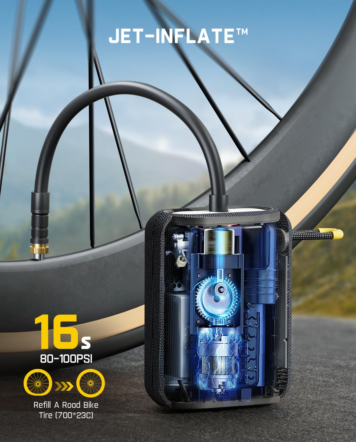 fanttik-x8-ace-bike-pump-150psi-portable-cordless-tire-inflator-with-auto-stop-p image 2