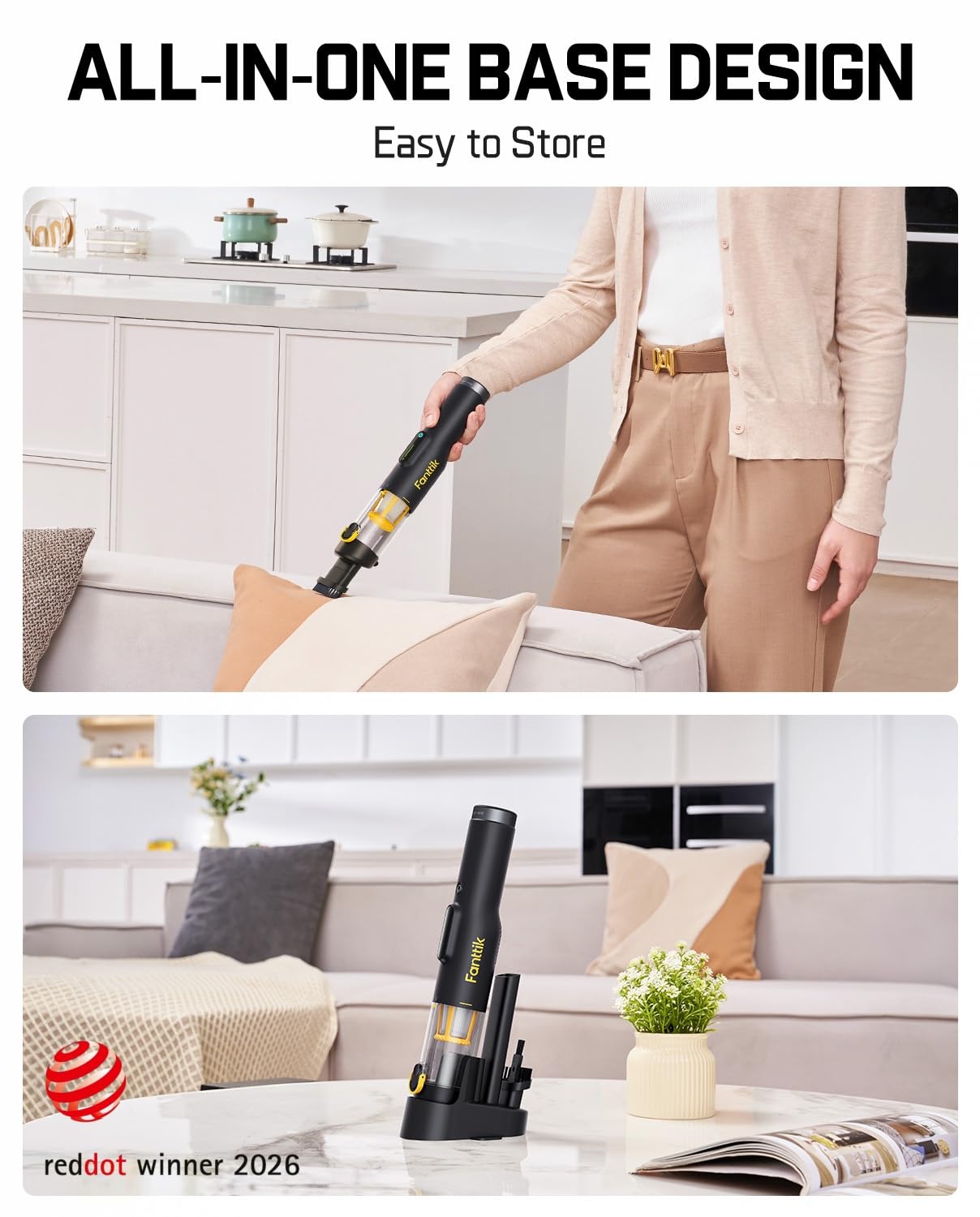 fanttik-slim-v10-lite-handheld-vacuum-cordless-0-98lb-lightweight-all-in-one-bas image 2