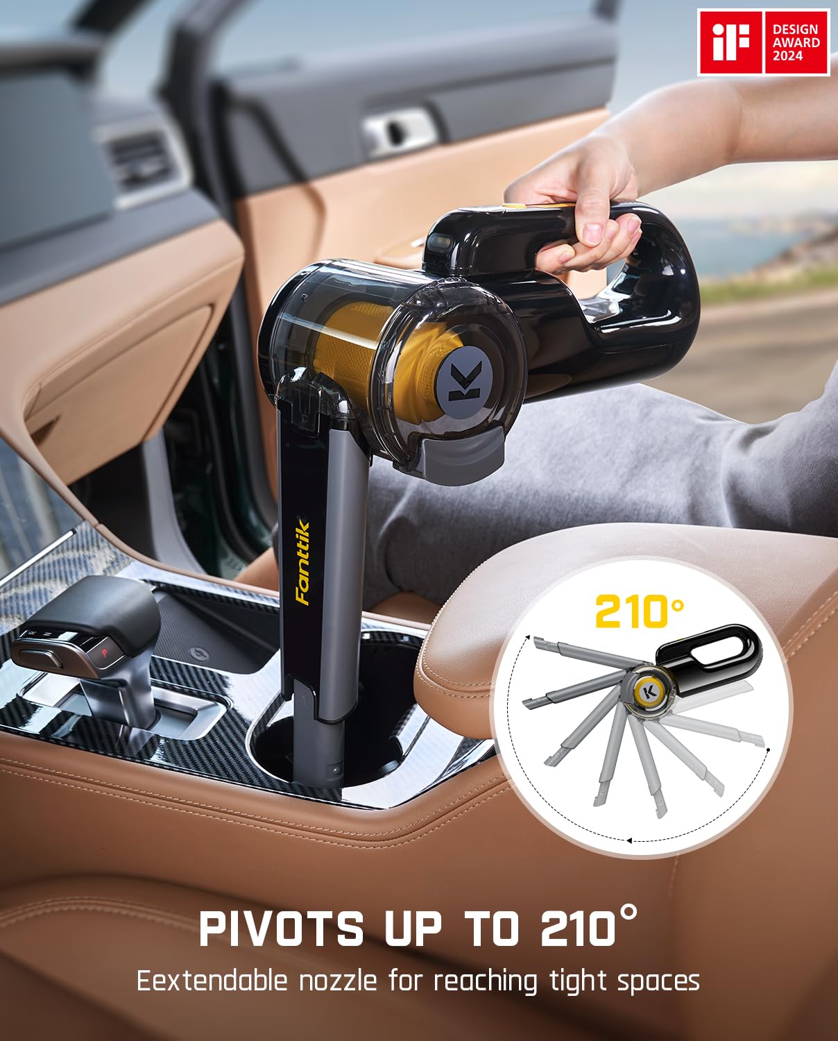 fanttik-fold-v10-apex-pivot-car-vacuum-17000pa-50aw-cordless-hand-vac-2-5h-fast- image 2