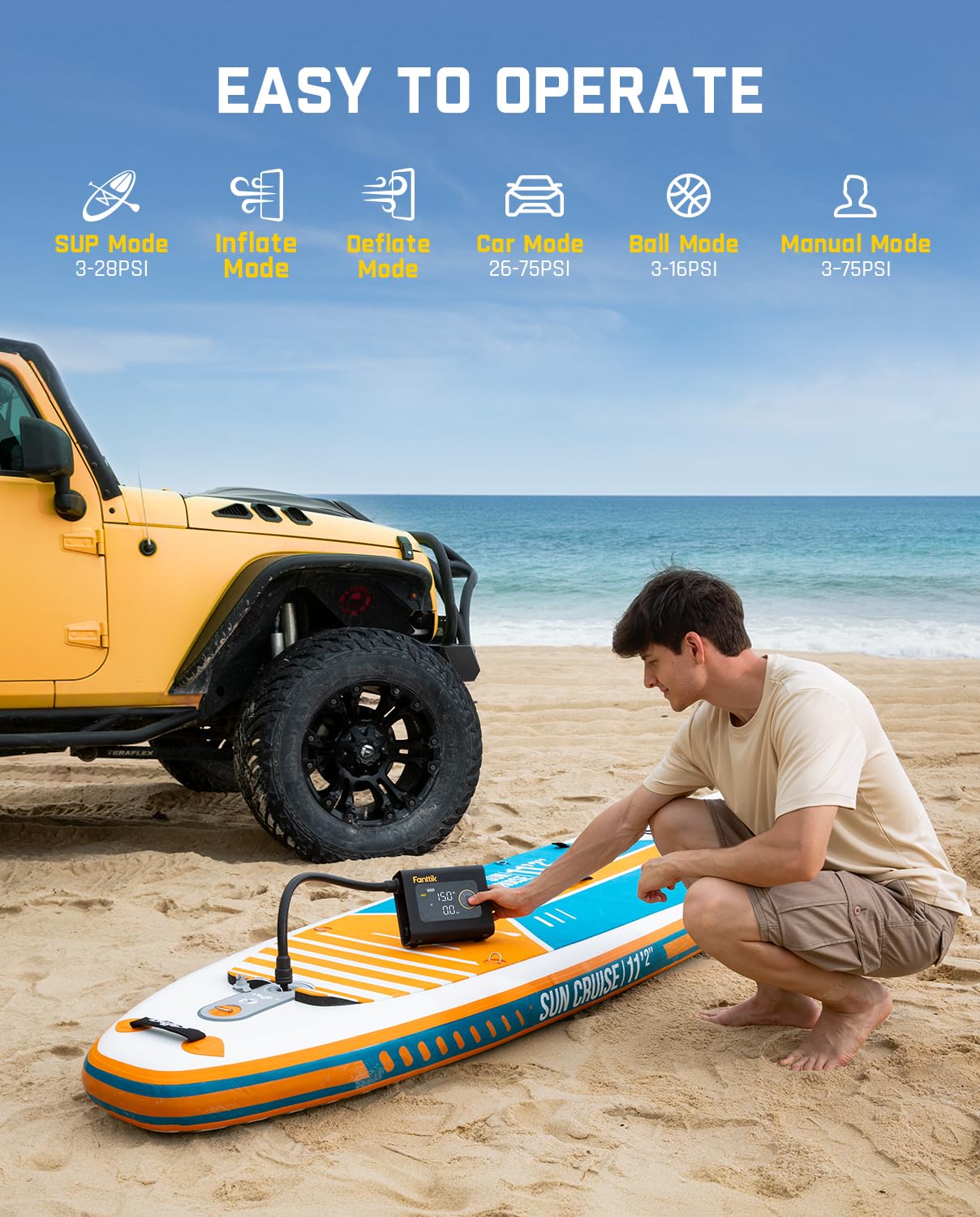 fanttik-x9-cross-4x-portable-tire-inflator-paddle-board-pump-75psi-auto-off-defl image 5