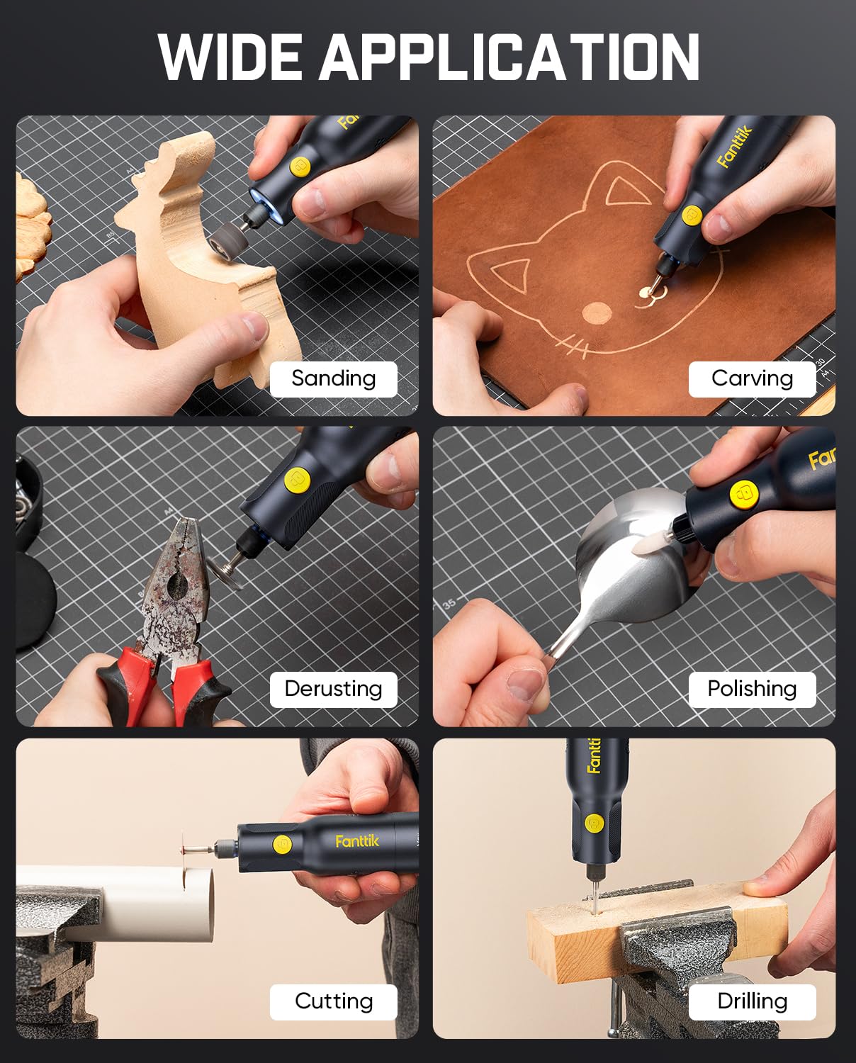 fanttik-f2-pro-kit-rotary-tool-25000-rpm-cordless-with-44-accessories-5-speeds-3 image 8