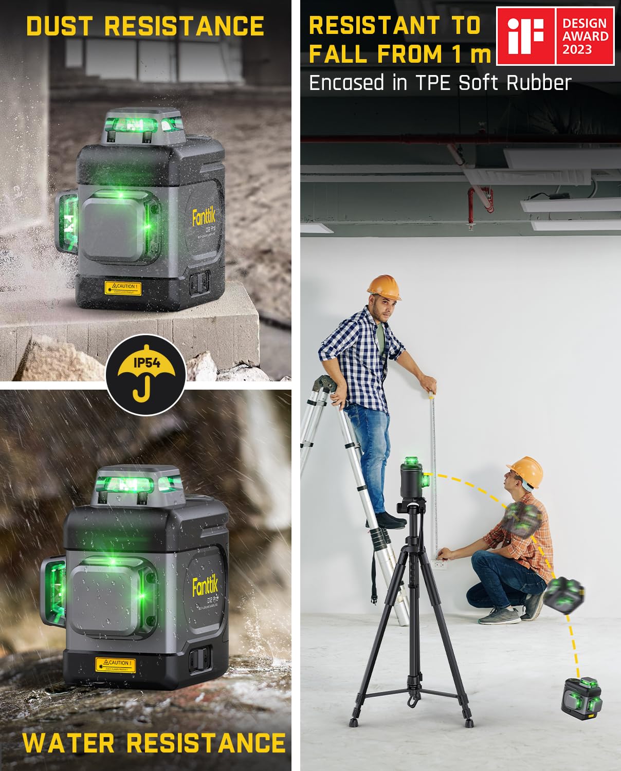 fanttik-d12-pro-laser-level-3x360-self-leveling-cross-line-laser-with-led-screen image 8
