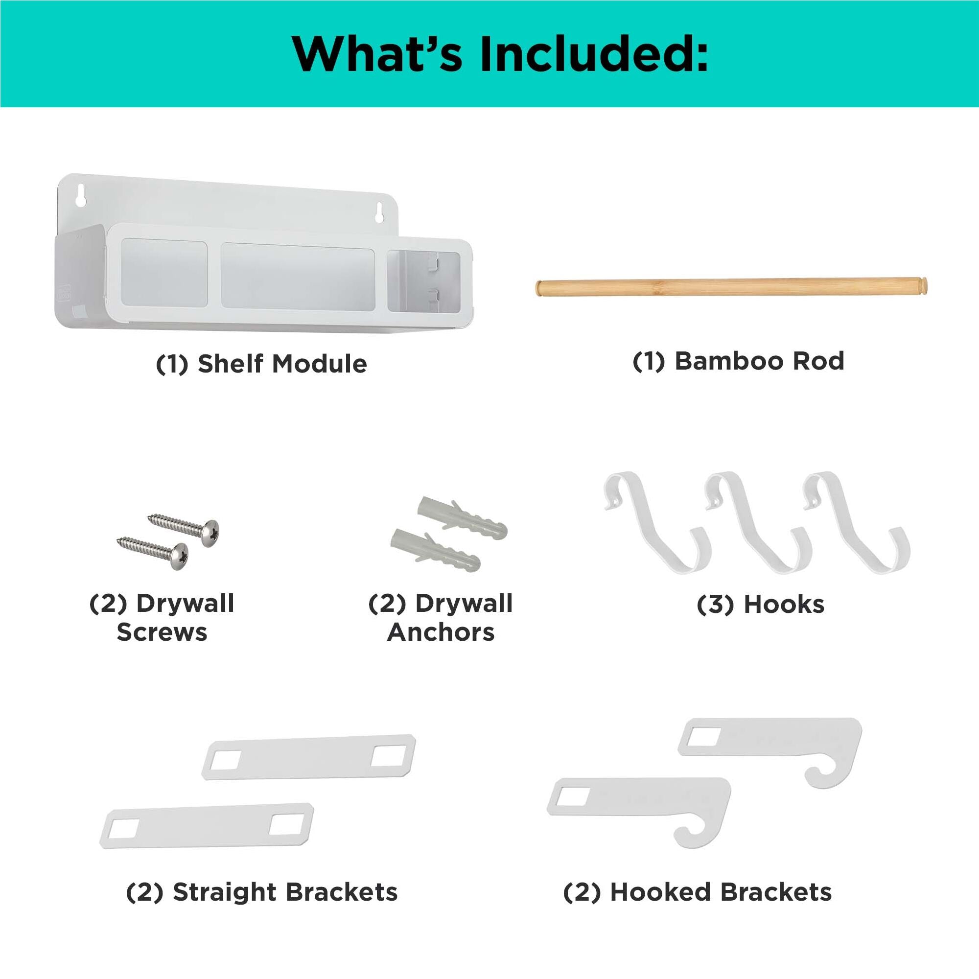 black-decker-hanging-magnetic-rack-system-shelf-with-brackets-white-tan image 3