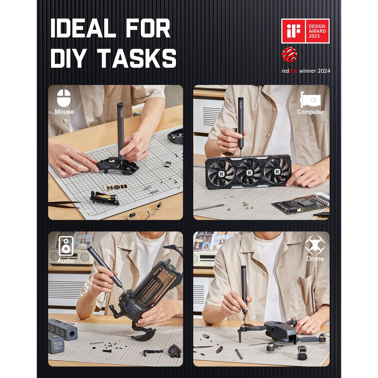 fanttik-e1-max-precision-electric-screwdriver-usb-c-rechargeable-56-piece-kit image 7
