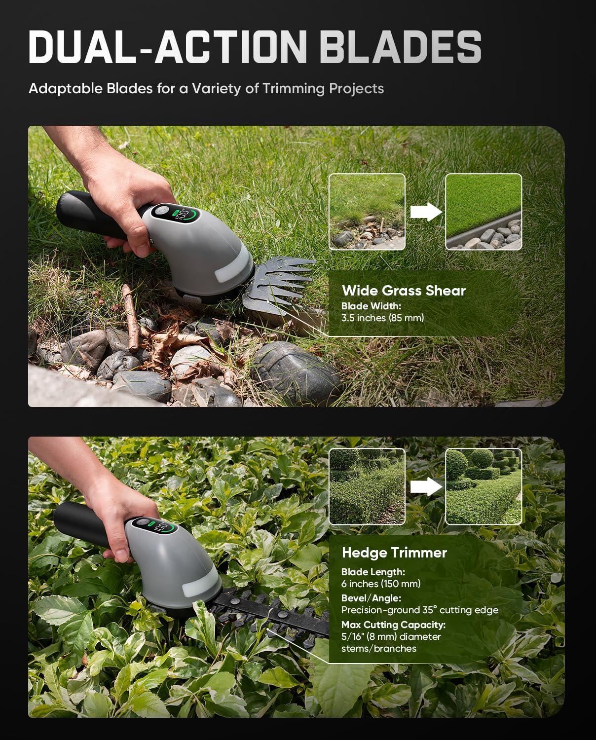fanttik-z10-pro-cordless-hedge-trimmer-grass-shear-combo-with-battery-display-an image 4