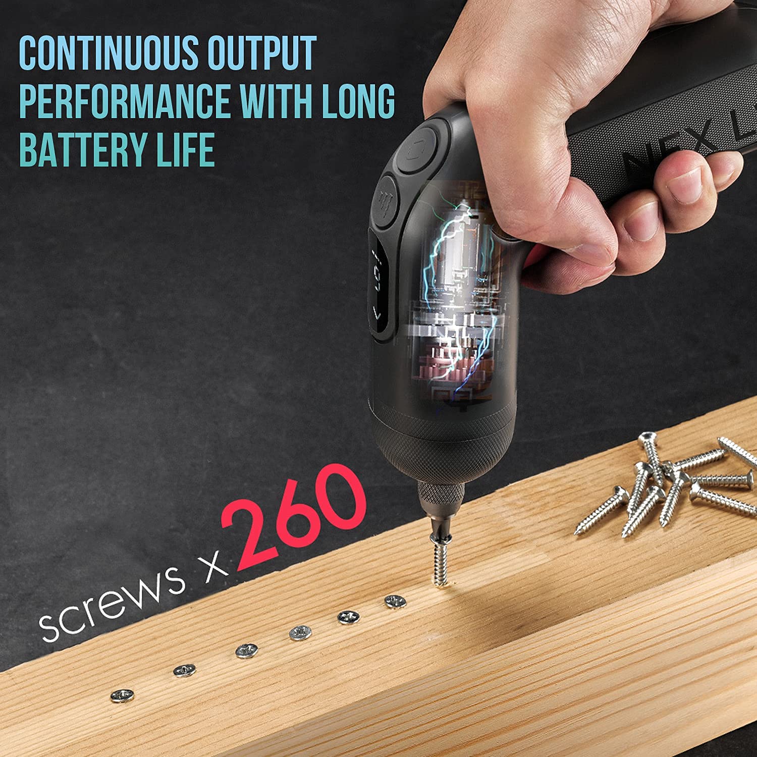 fanttik-cordless-screwdriver-kit-nex-l1-pro-grey-14pcs-digital-screen-6-torque-g image 4