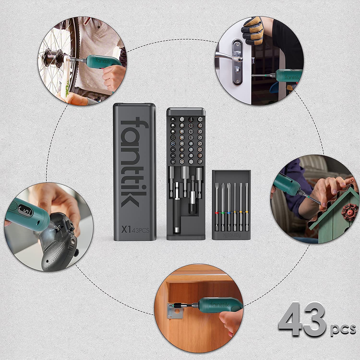 fanttik-cordless-screwdriver-kit-nex-l1-pro-grey-14pcs-digital-screen-6-torque-g image 8