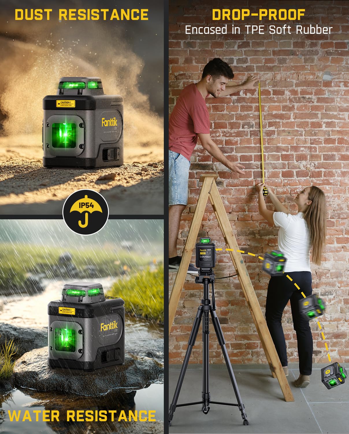 fanntik-d5-laser-level-360-self-leveling-green-cross-line-laser-with-100ft-range image 8