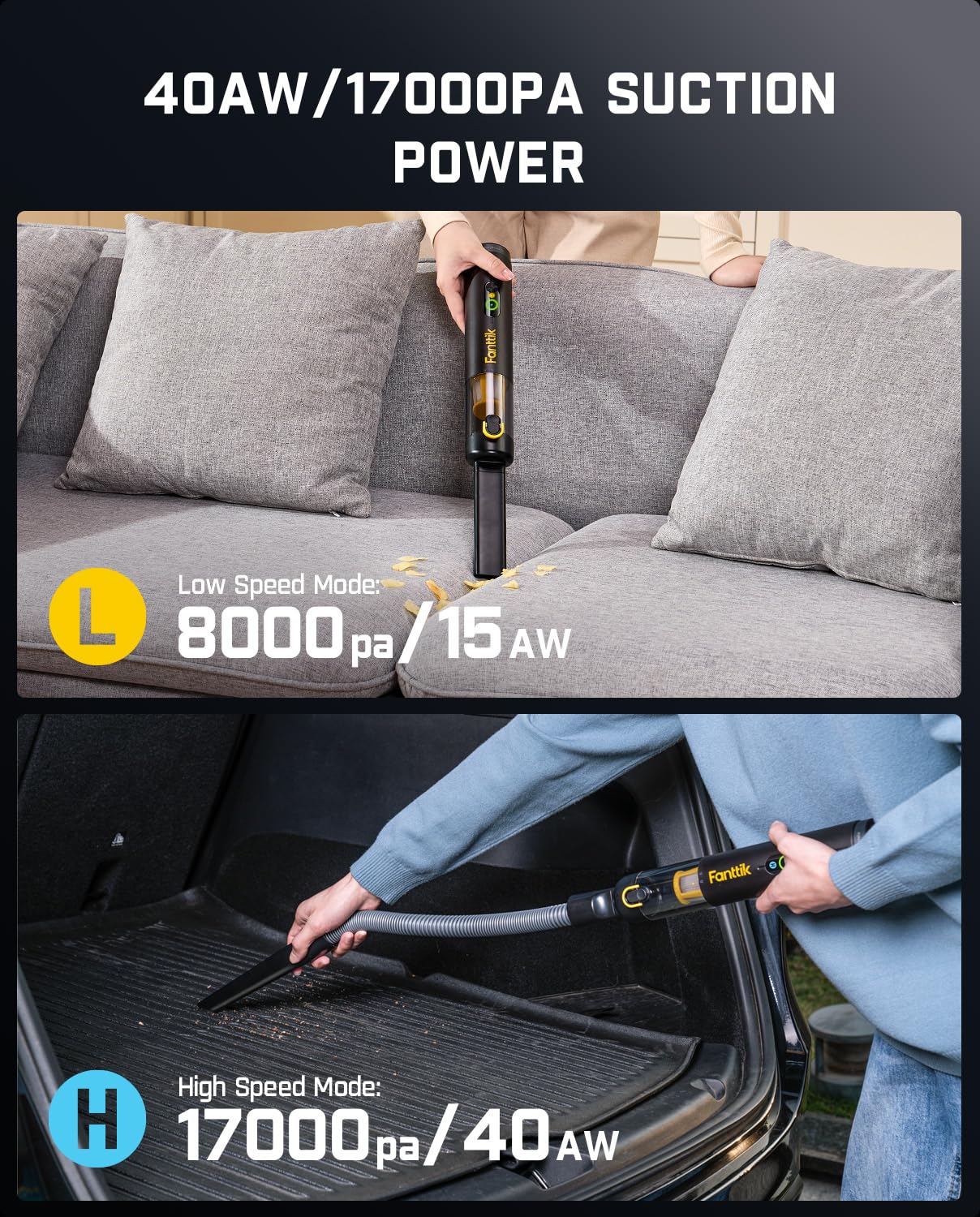 fanttik-slim-v10-mate-cordless-car-vacuum-17000pa-4-in-1-smart-display-2-suction image 4