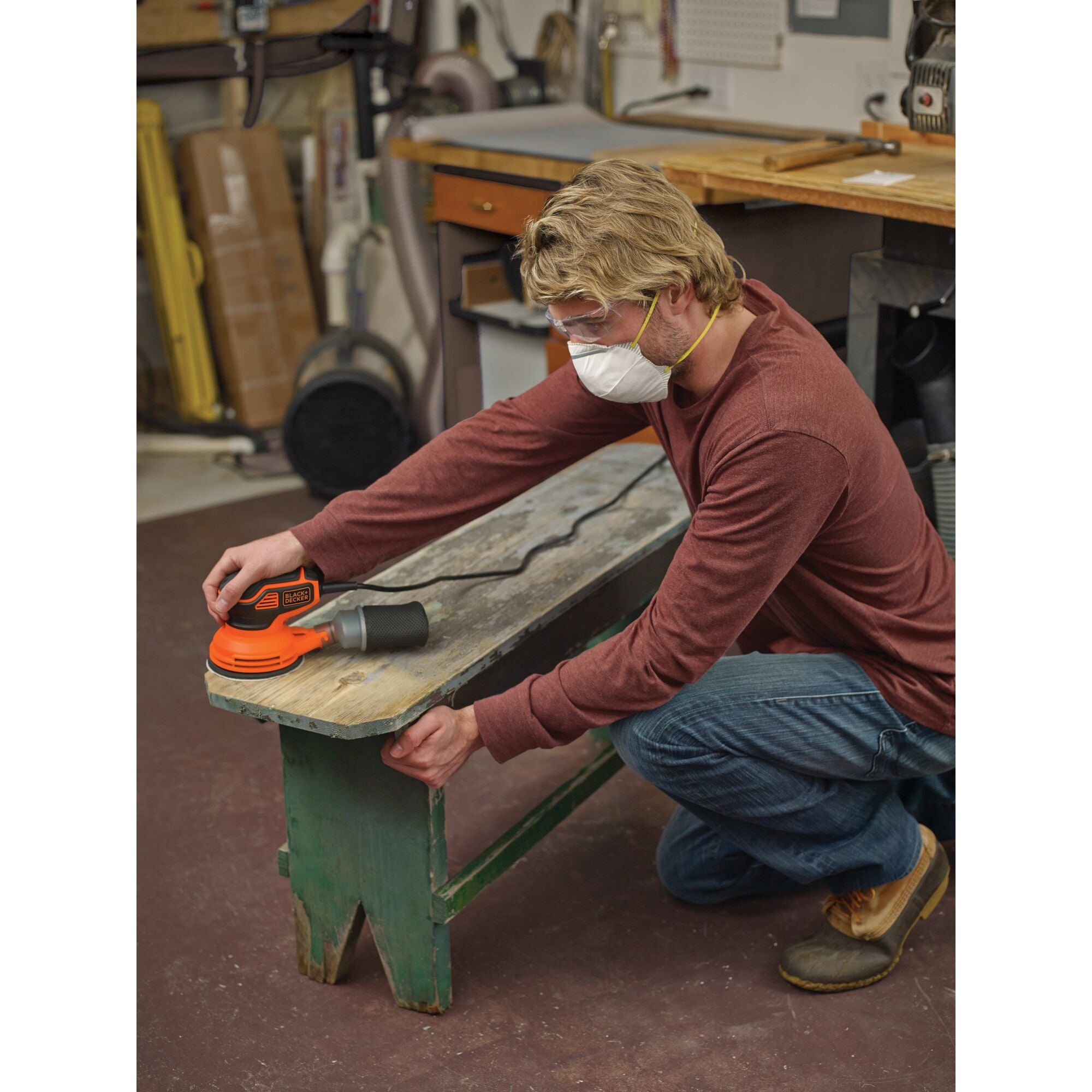 black-decker-2-4-amp-5-in-electric-random-orbit-sander-corded image 2