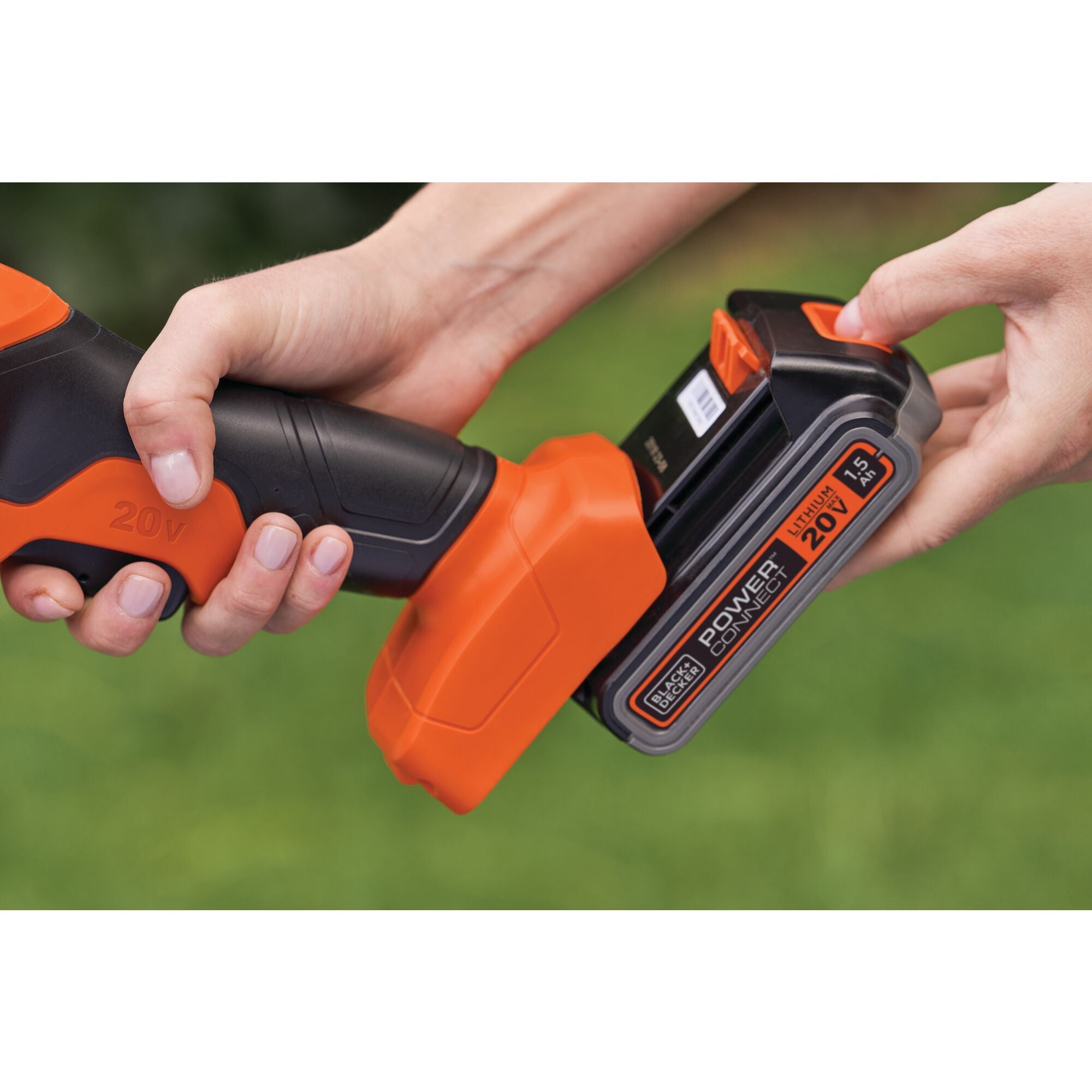 black-decker-20v-max-powerconnect-3-8-inch-cordless-shear-shrubber-battery-and-c image 2
