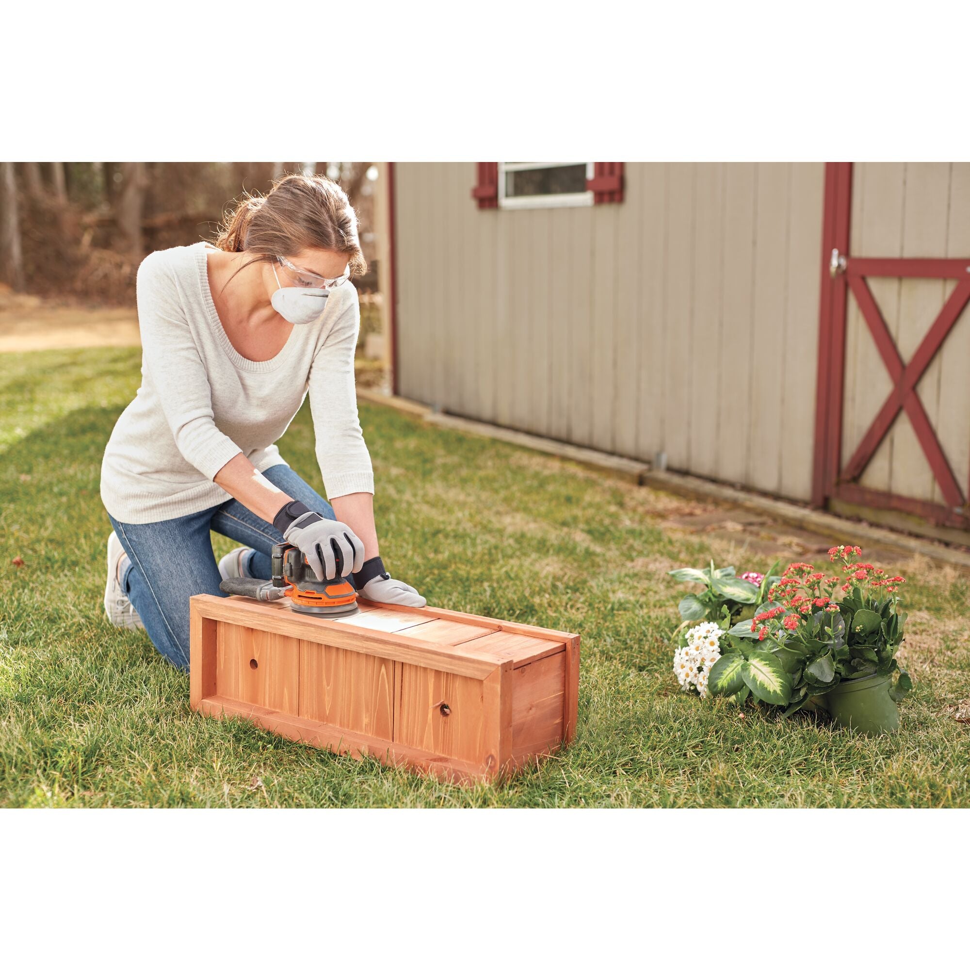 black-decker-20v-max-powerconnect-cordless-random-orbital-sander-battery-and-cha image 3