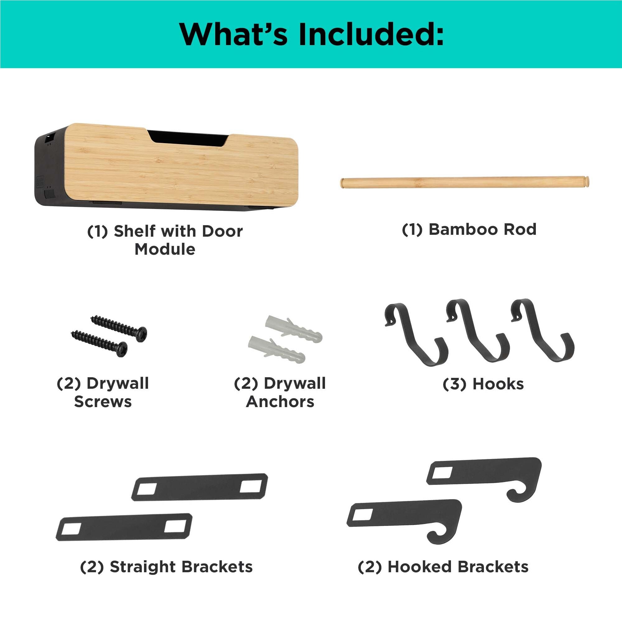 black-decker-hanging-magnetic-rack-system-shelf-with-door-and-brackets-black-tan image 3