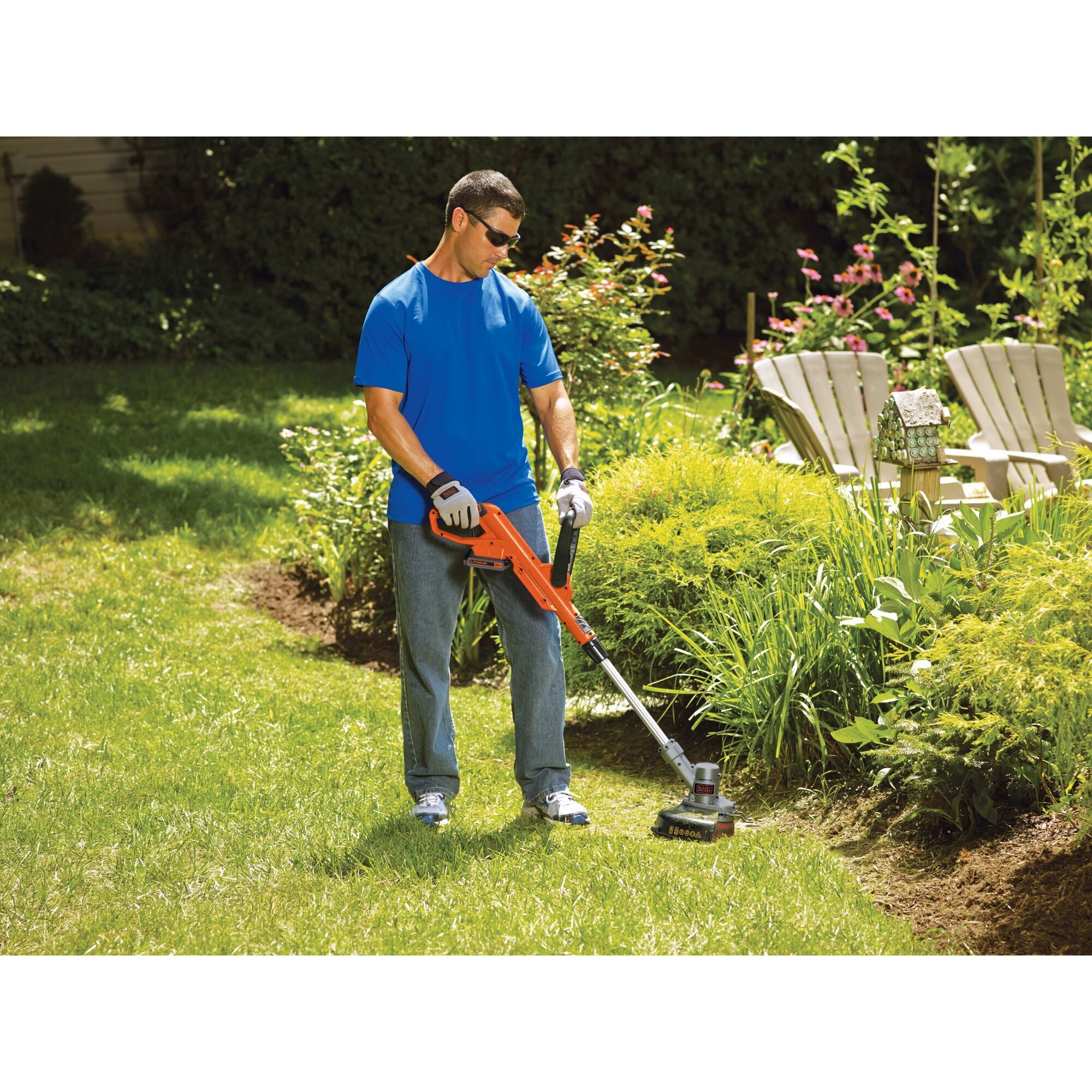 black-decker-20v-max-powerconnect-cordless-2-in-1-string-trimmer-edger-battery-c image 2