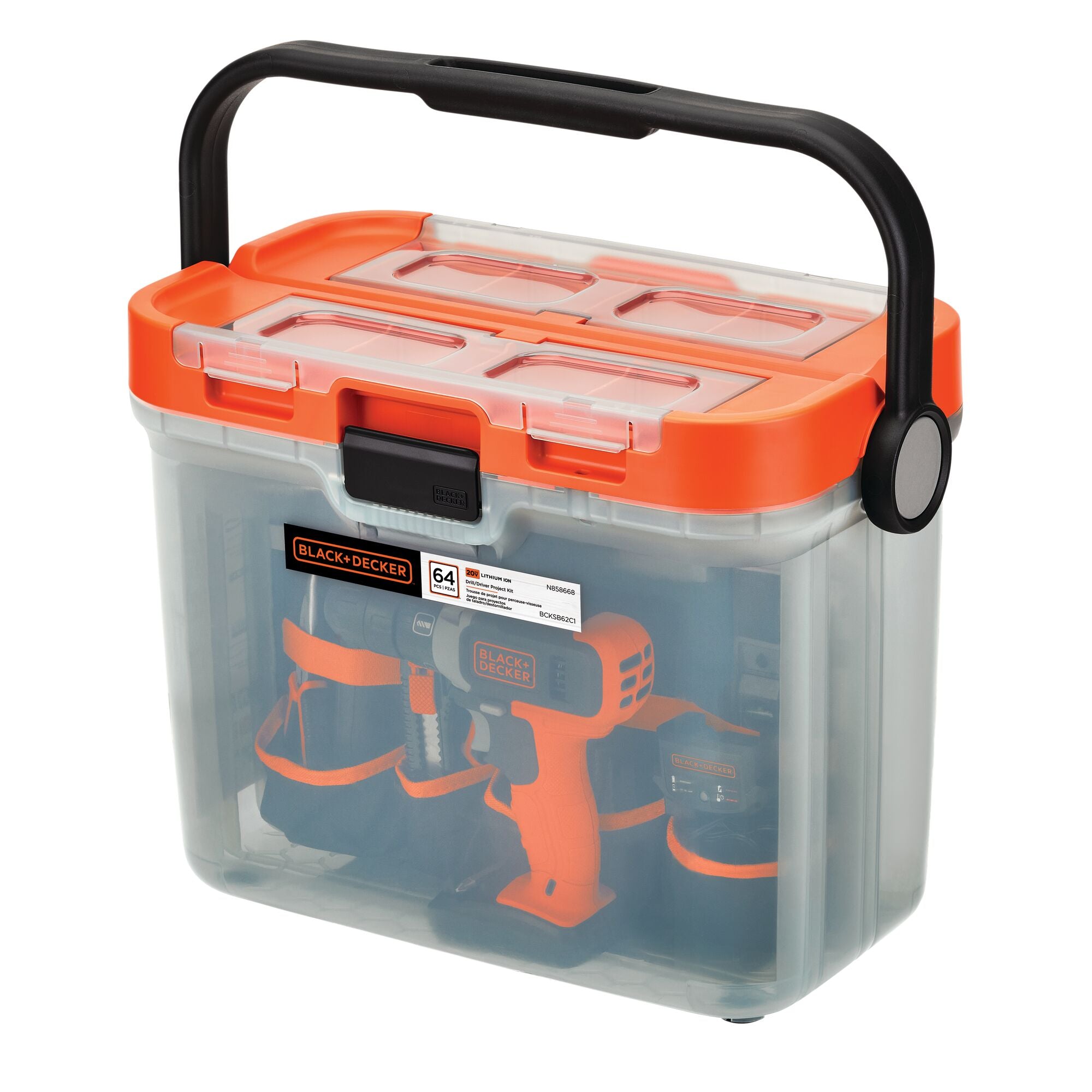 black-decker-20v-max-powerconnect-cordless-drill-combo-kit-with-64-piece-home-pr image 1