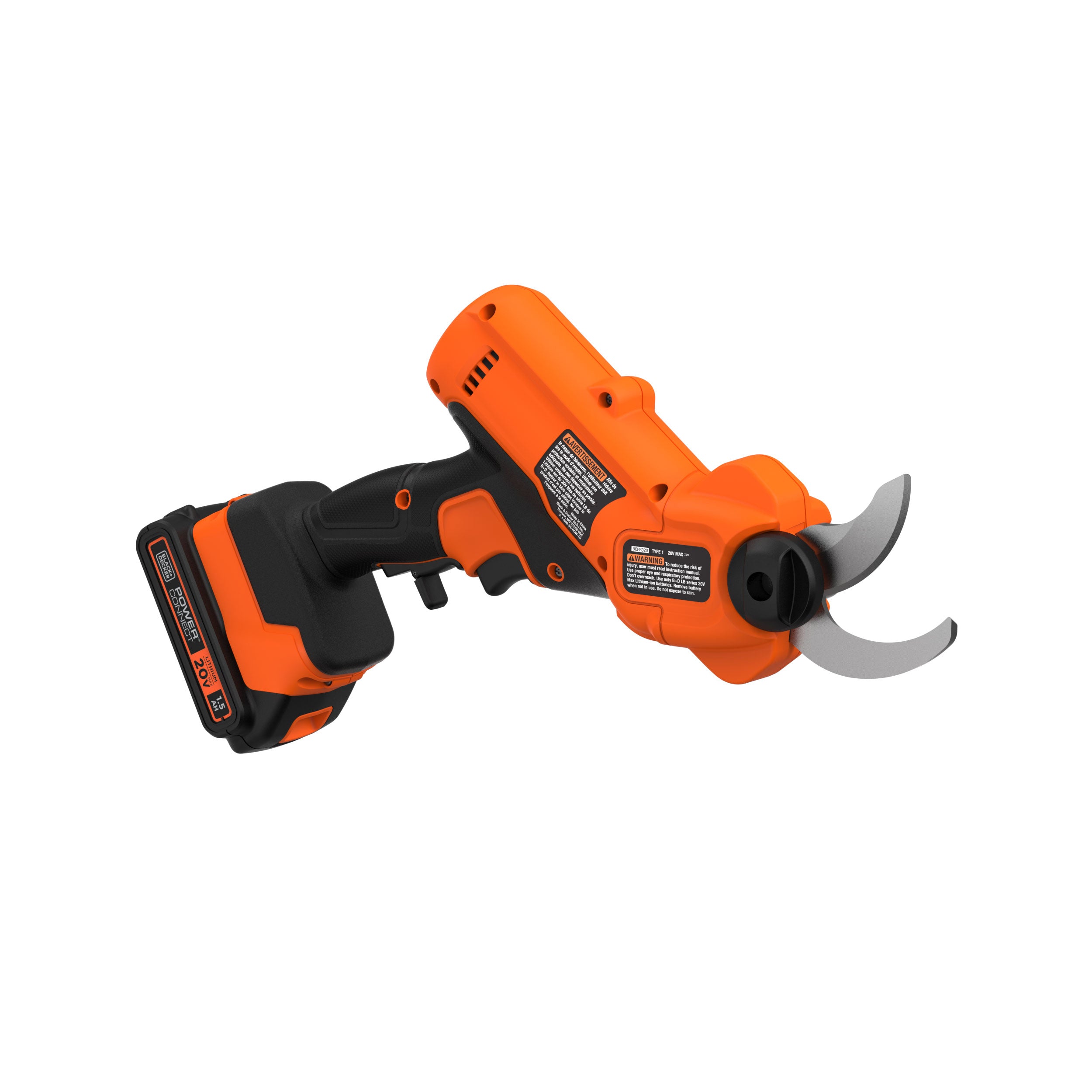 black-decker-20v-max-powerconnect-cordless-pruner-kit-1-5ah-battery-charger-incl image 6