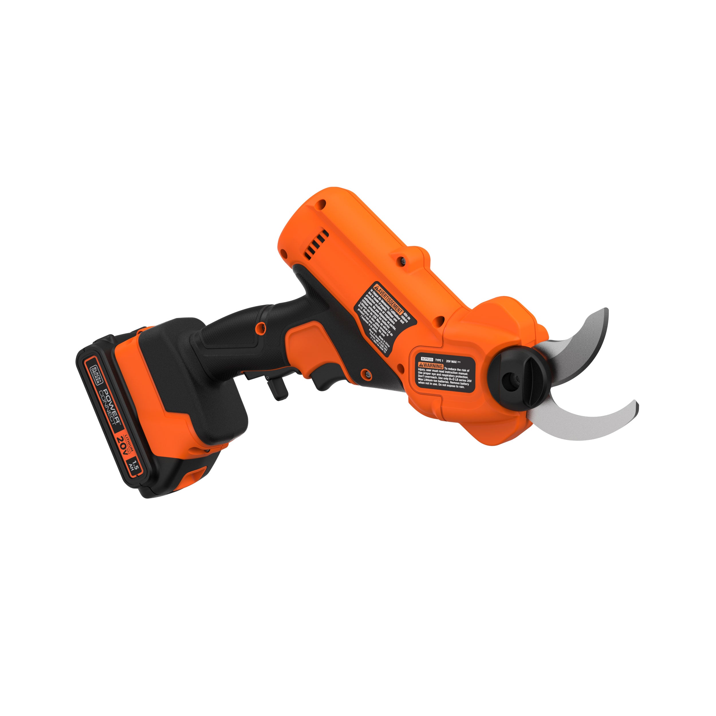 black-decker-20v-max-powerconnect-cordless-pruner-kit-1-5ah-battery-charger-incl image 7