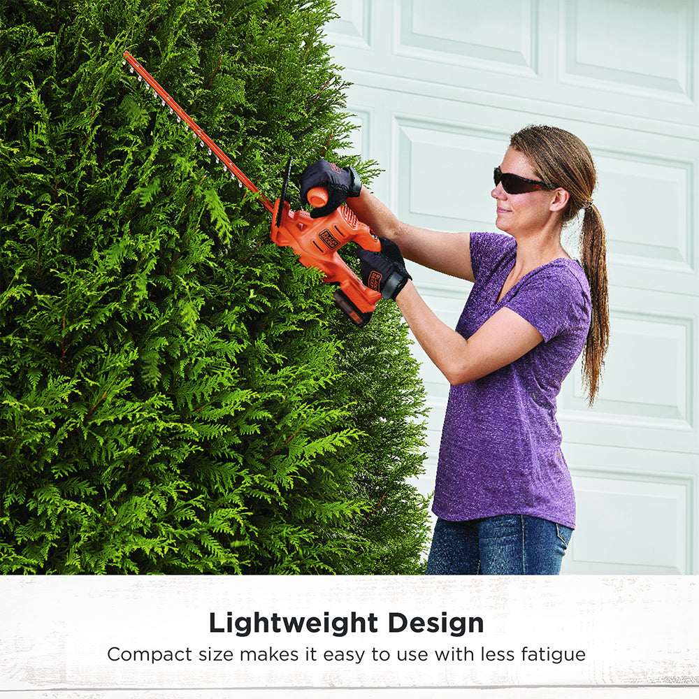 black-decker-20v-max-powerconnect-cordless-18-inch-hedge-trimmer-kit-battery-and image 2
