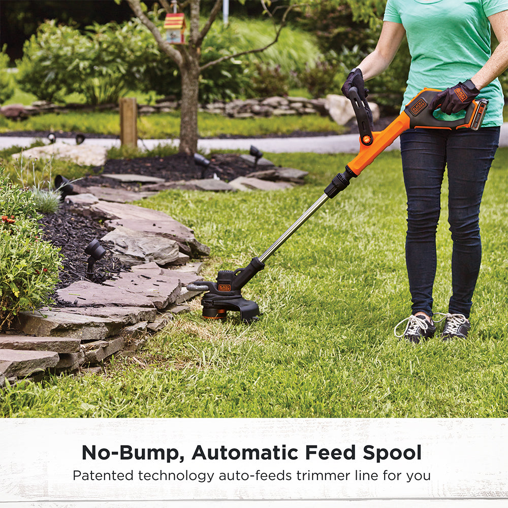 black-decker-20v-max-powerconnect-cordless-string-trimmer-edger-with-battery-and image 3