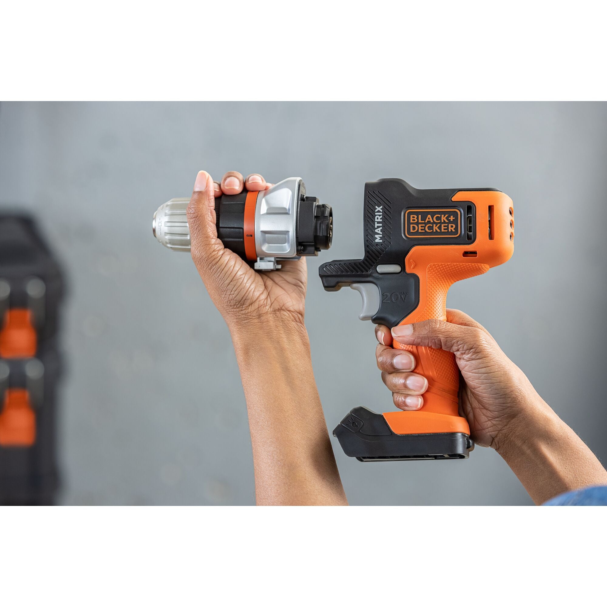black-decker-20v-max-powerconnect-matrix-cordless-drill-driver-with-battery-and- image 2