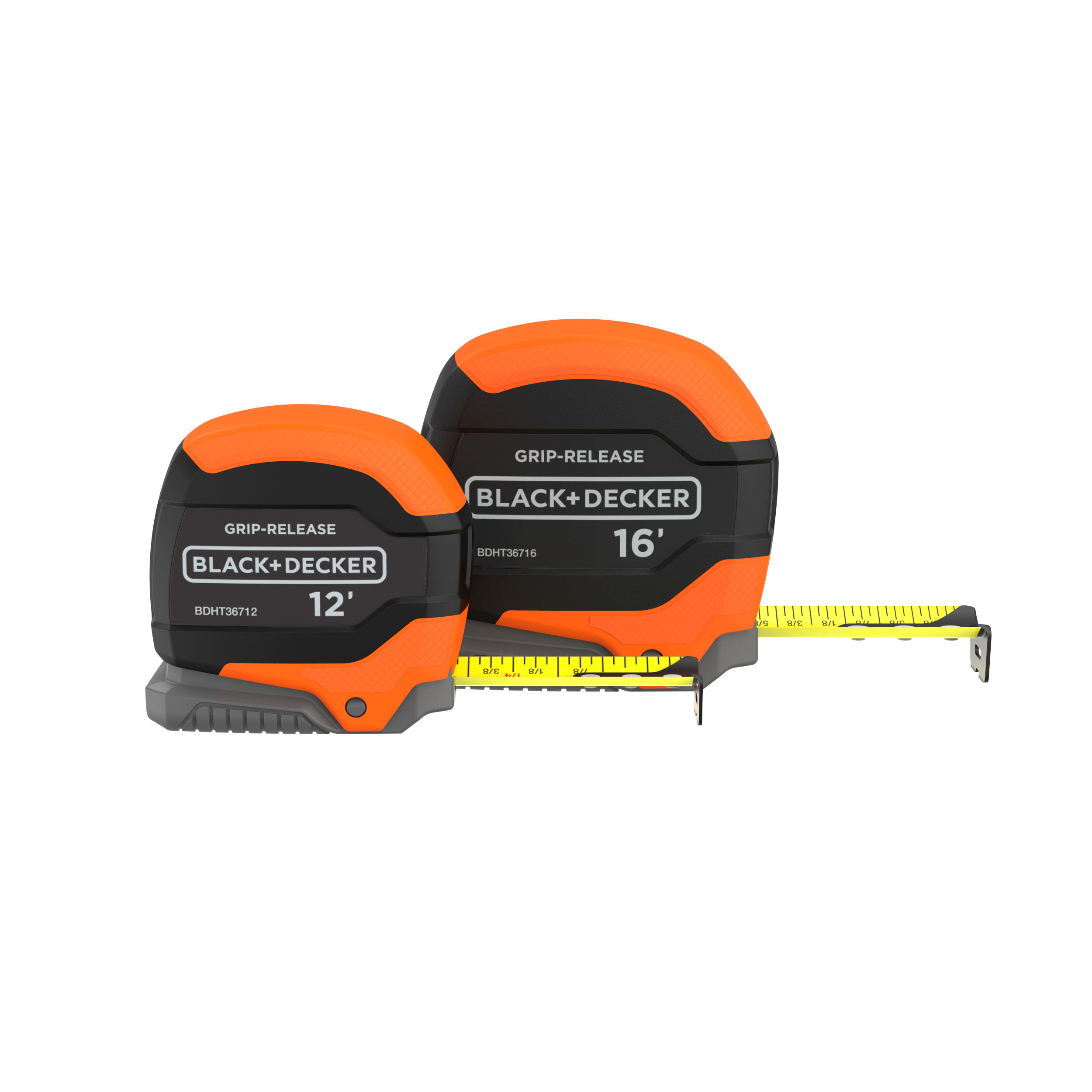 black-decker-tape-measure-bundle-grip-release-self-lock-12-foot-16-foot-2-pack image 2