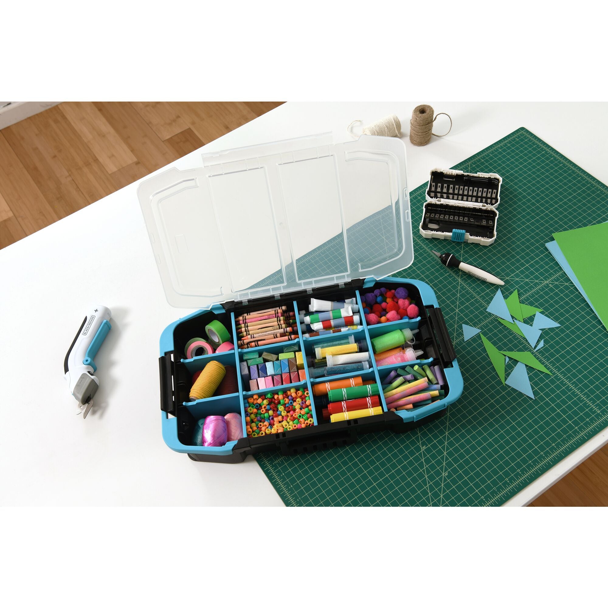 black-decker-19-inch-stackable-portable-storage-organizer-with-adjustable-divide image 2